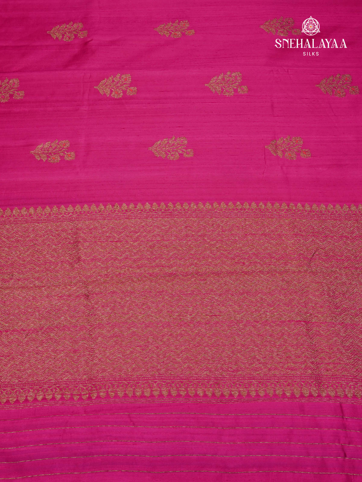 Rani Pink Banaras Raw Silk Saree