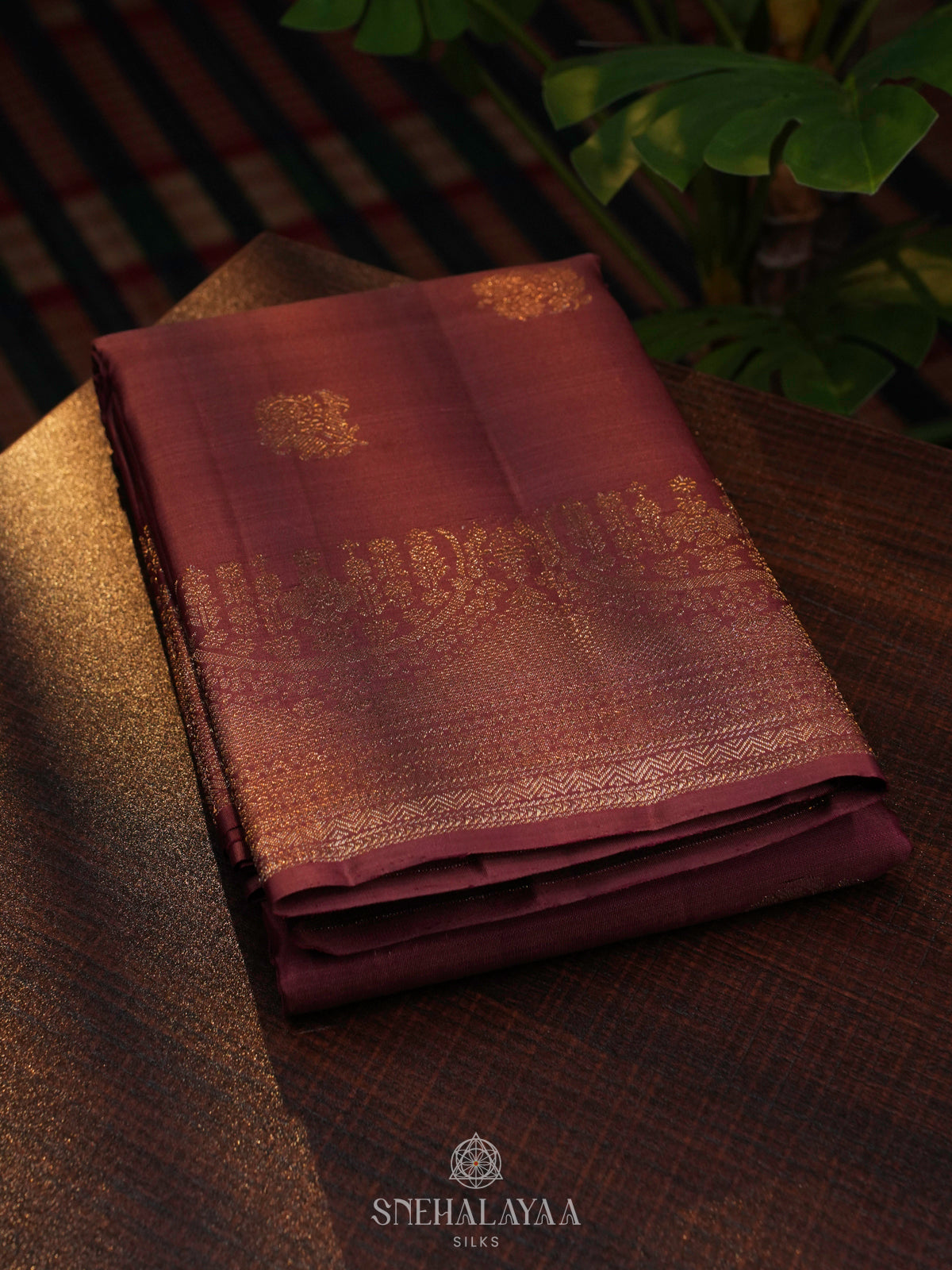 Plum Kanjivaram Silk Saree