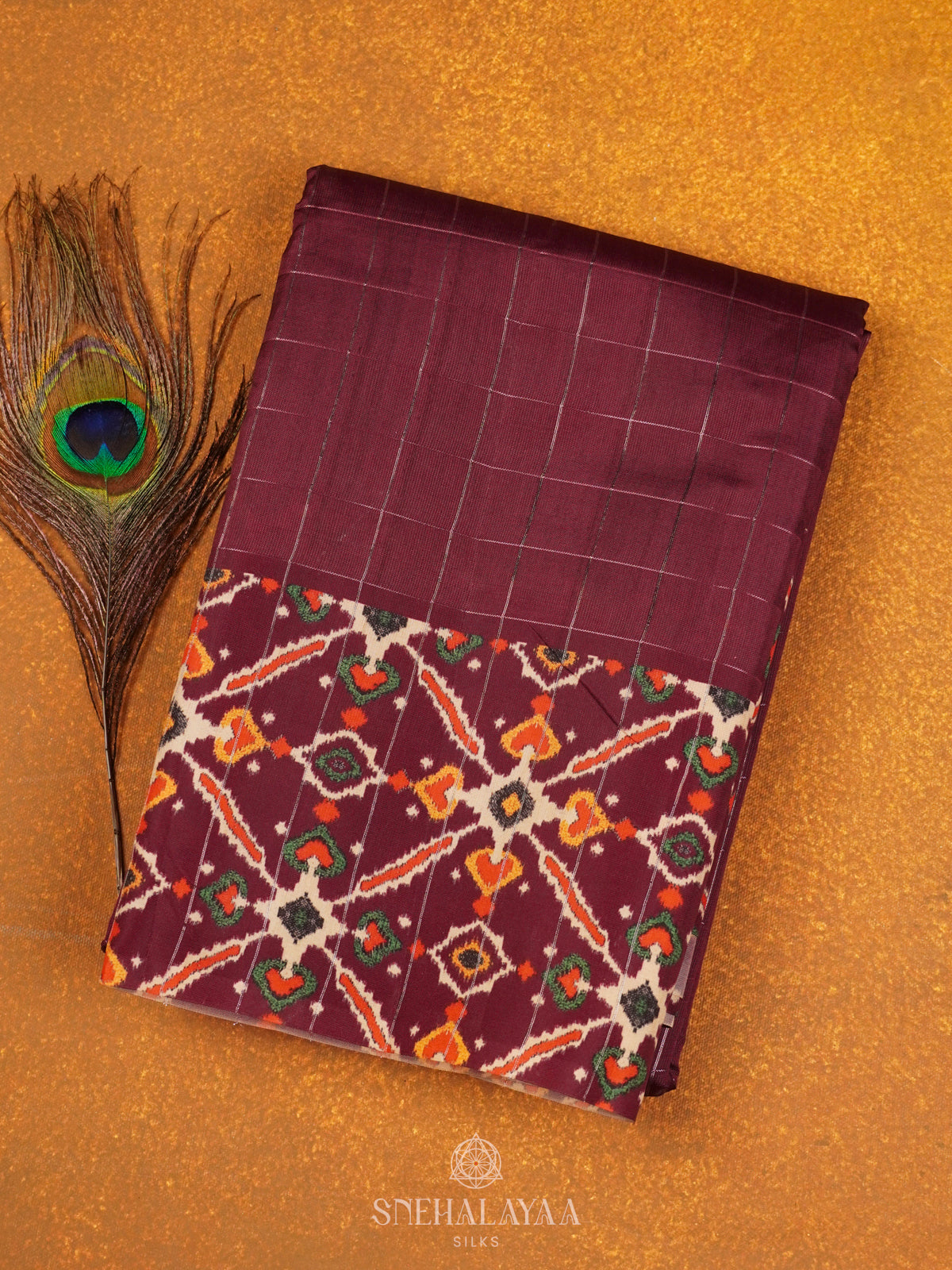 Marron Tussar Saree