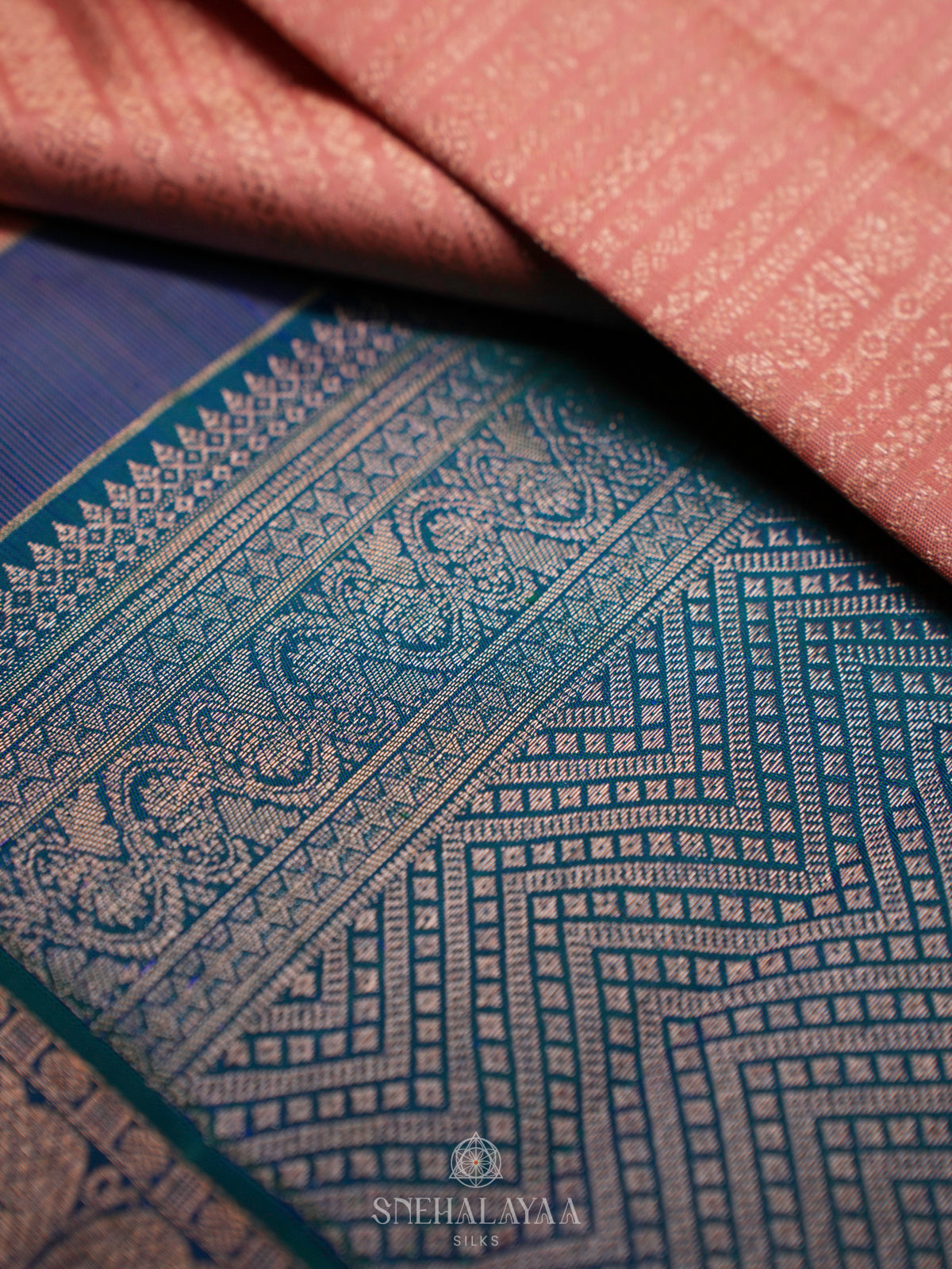 Peach Kanjivaram Silk Saree