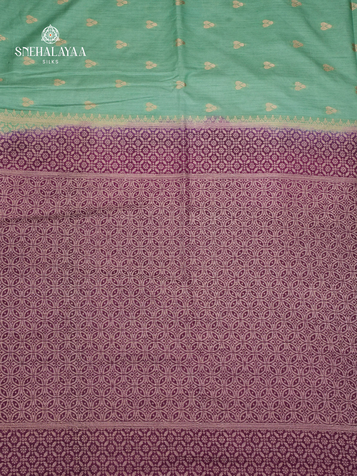 Teal Green Banaras Dola Silk Saree