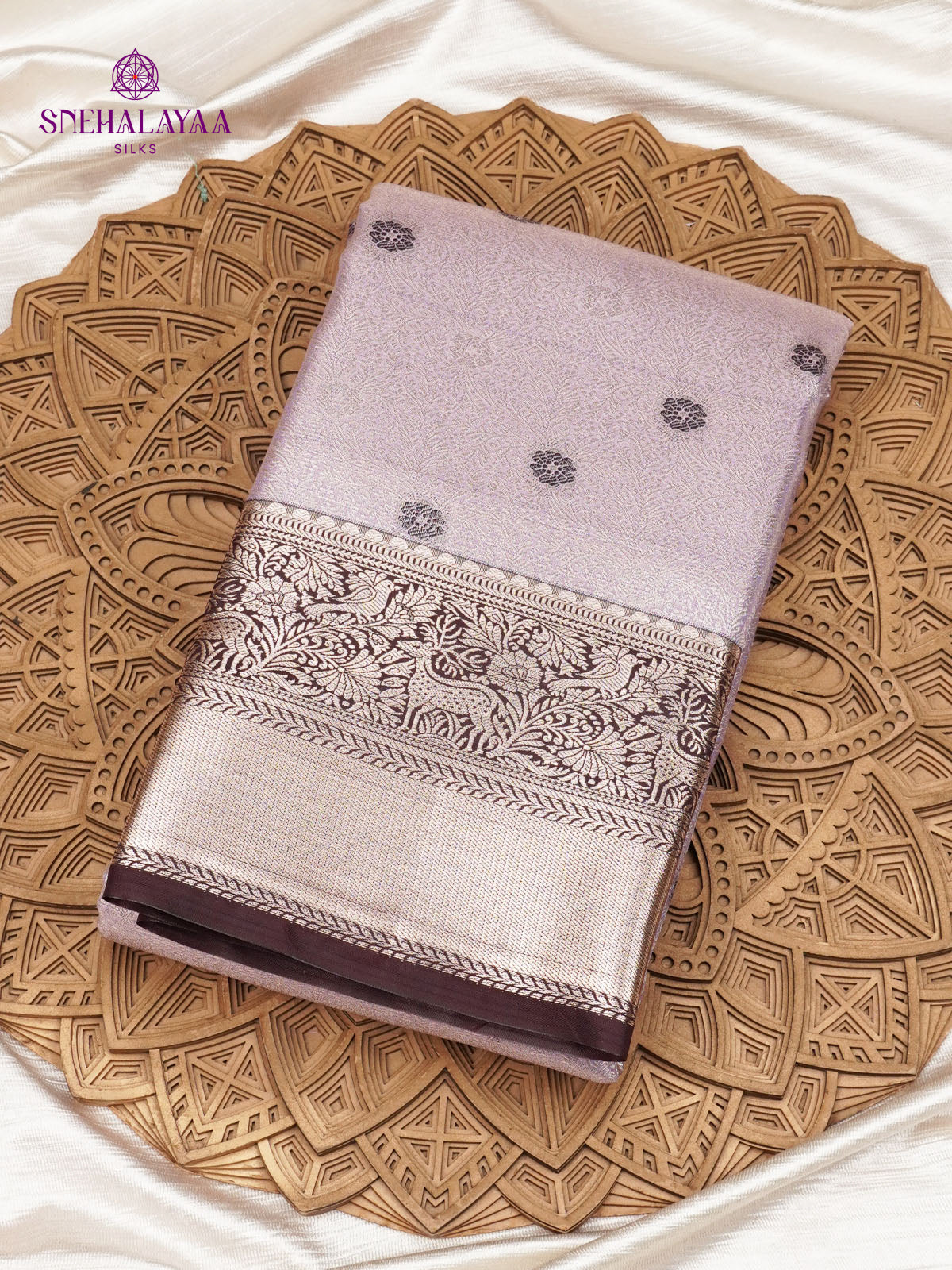 Lilac Art Silk Saree