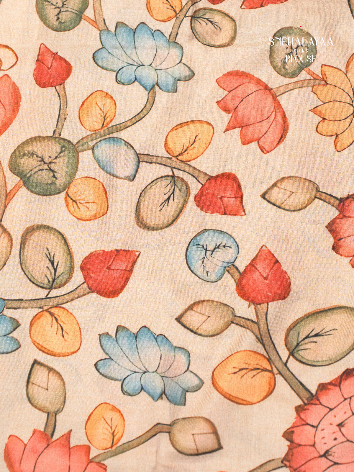 Cream Linen Embroidery Saree