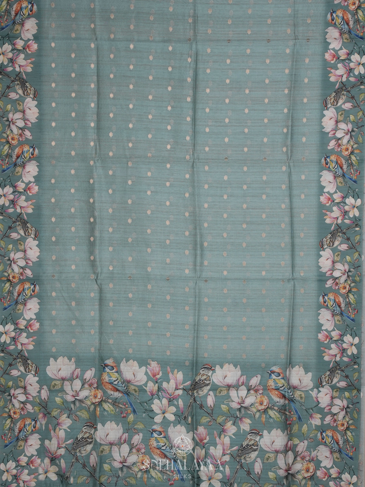 Teal Blue Kota Tussar Saree