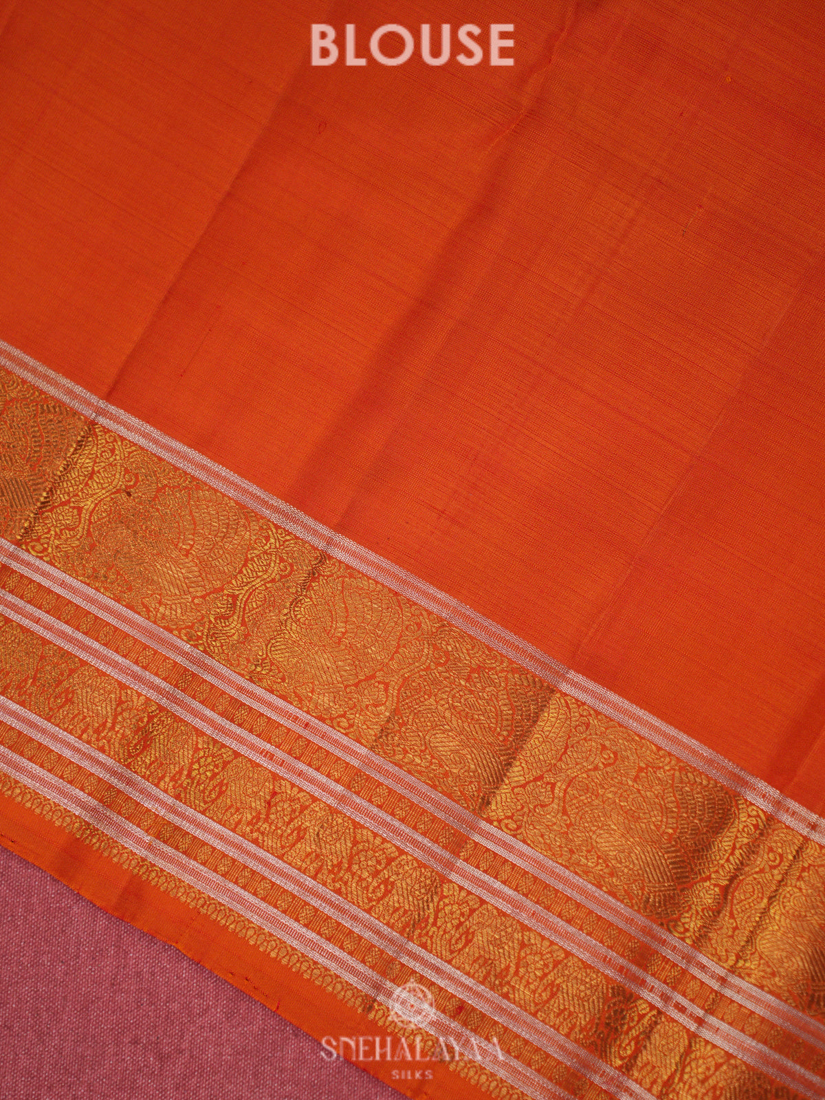 Orange Kanjivaram Silk Saree