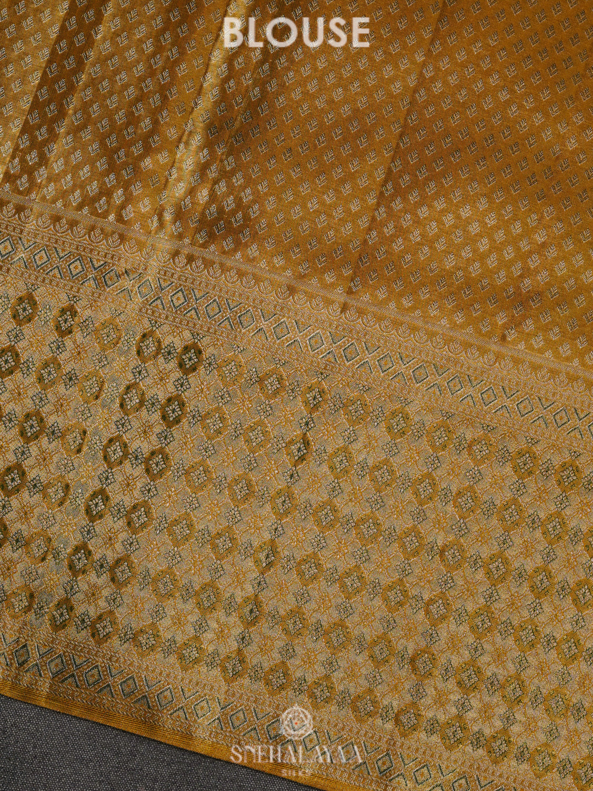 Golden Kanjivaram Silk Saree