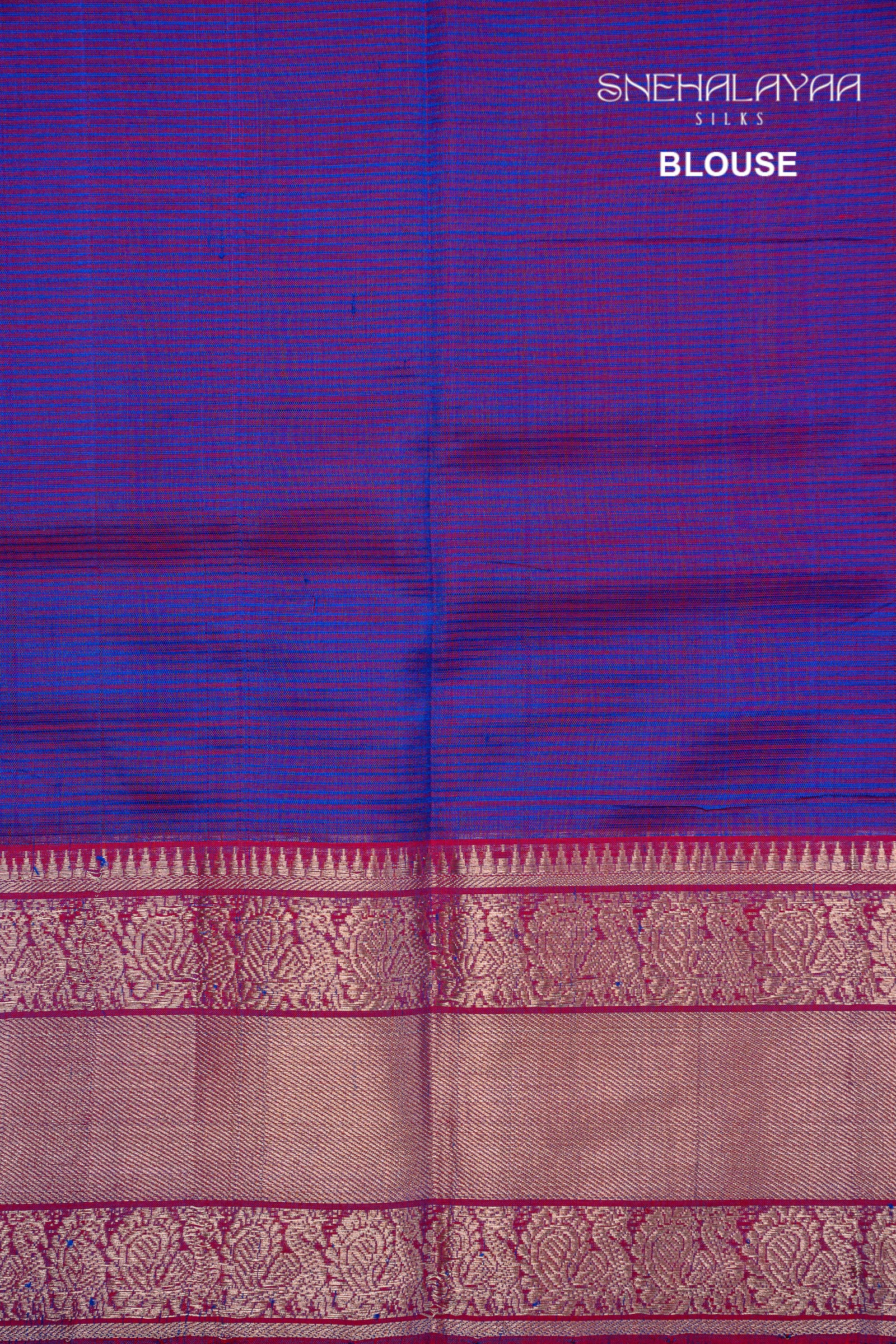 Peacock Blue Mangalgiri Silk Saree