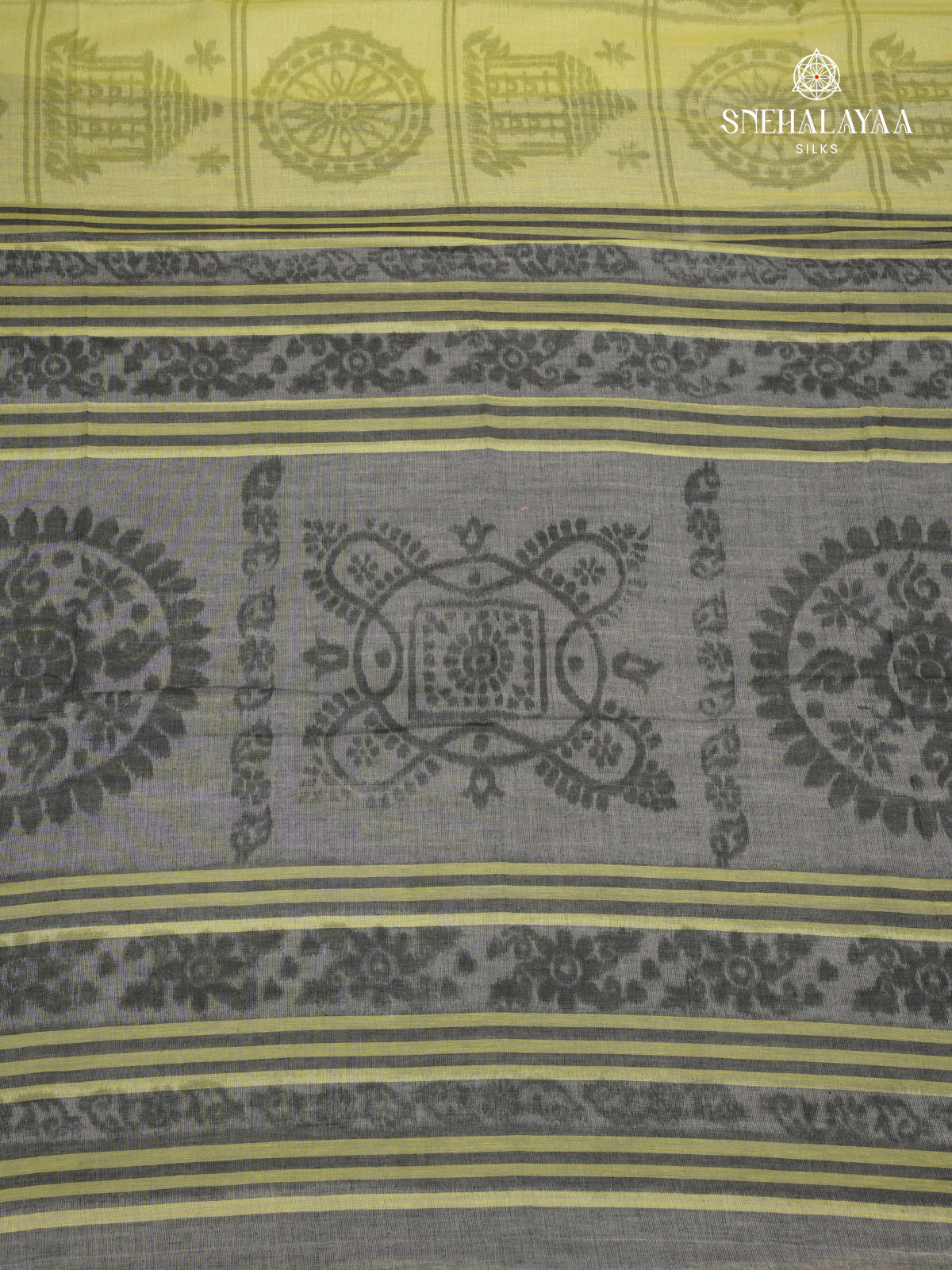 Olive Green Khadi Cotton Saree