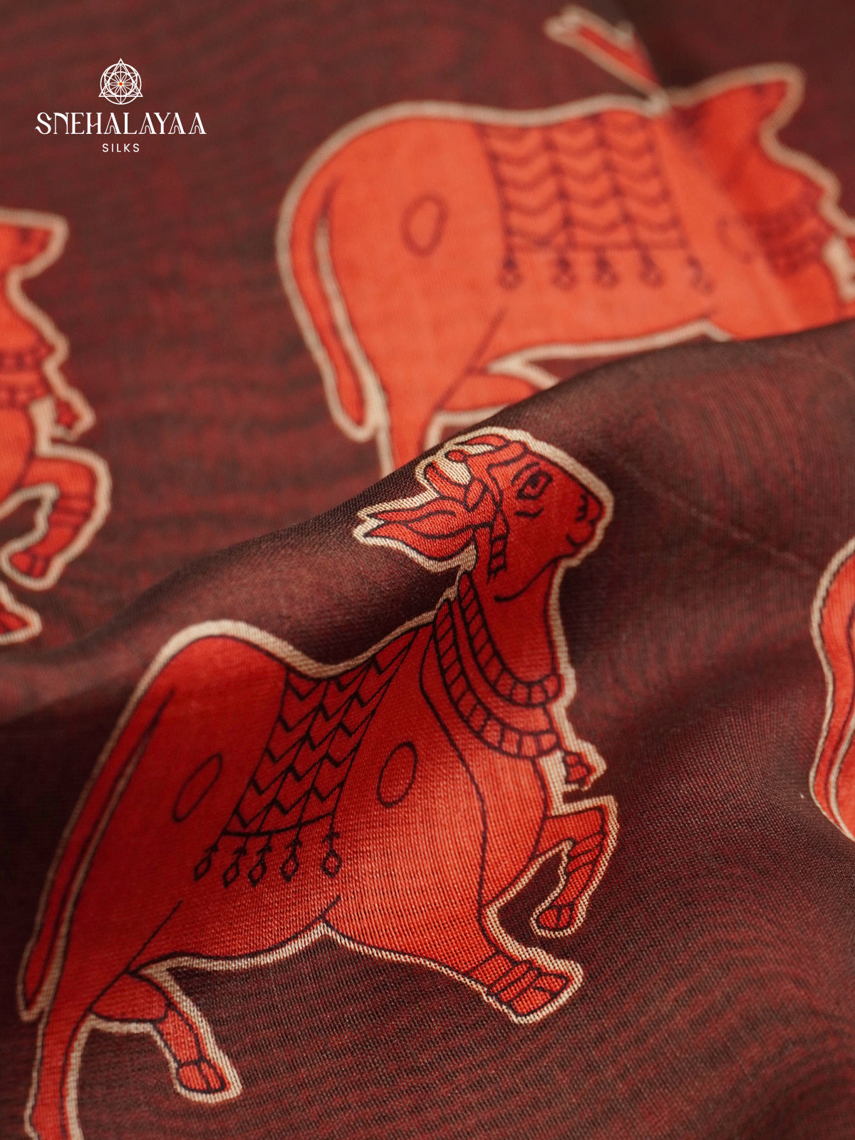 Brown Chanaderi Saree
