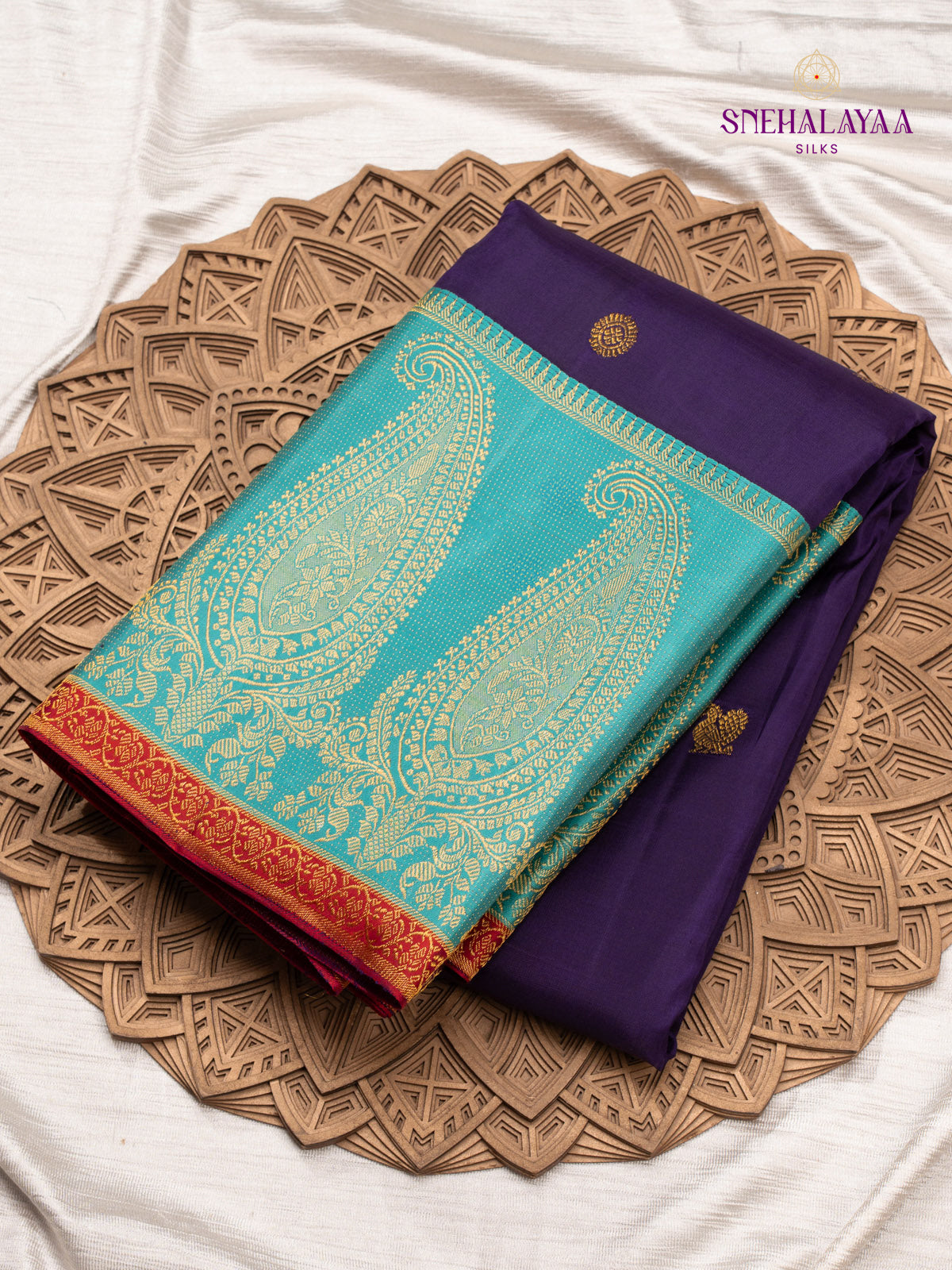 Violet Korvai Kanjivaram Silk Saree