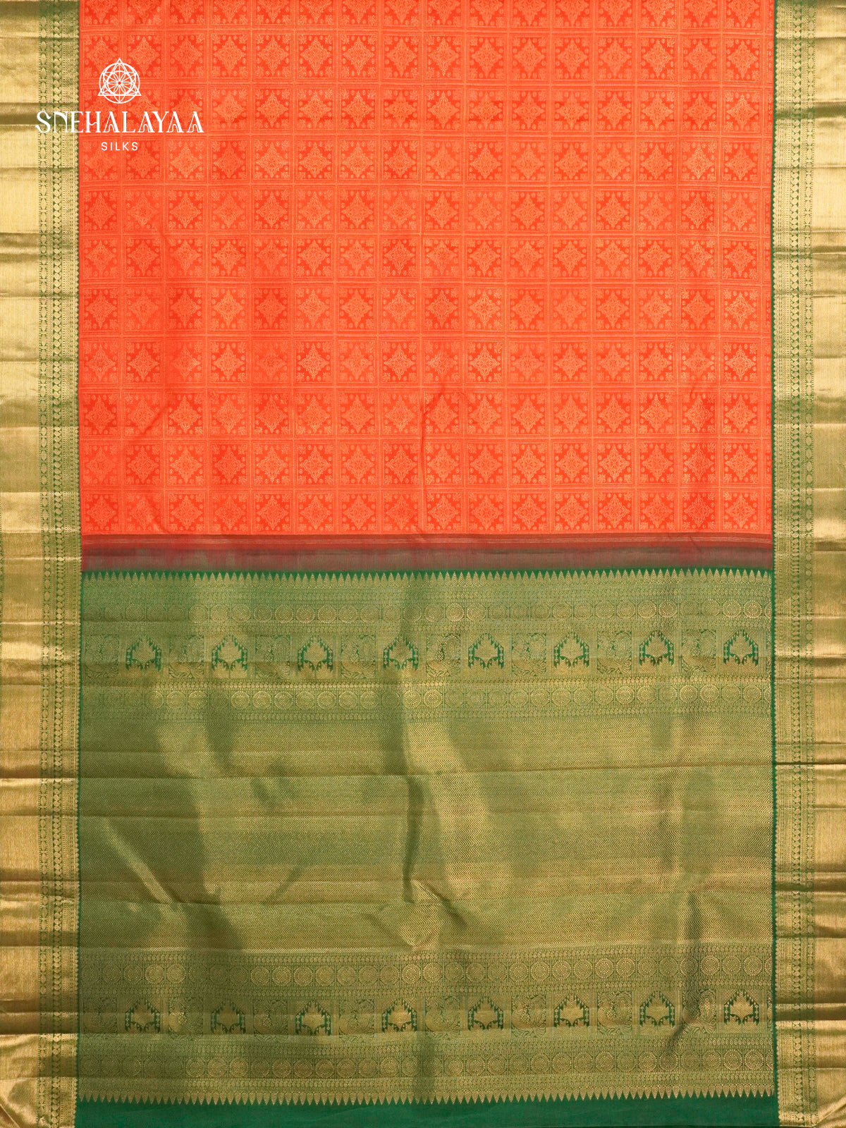 Orange Kanjivaram Silk Saree