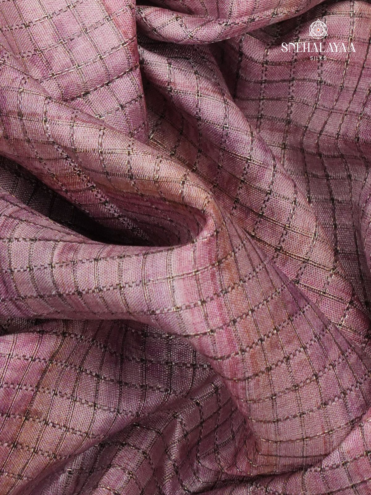 Magenta With Black Border Floral Printed Tussar Saree