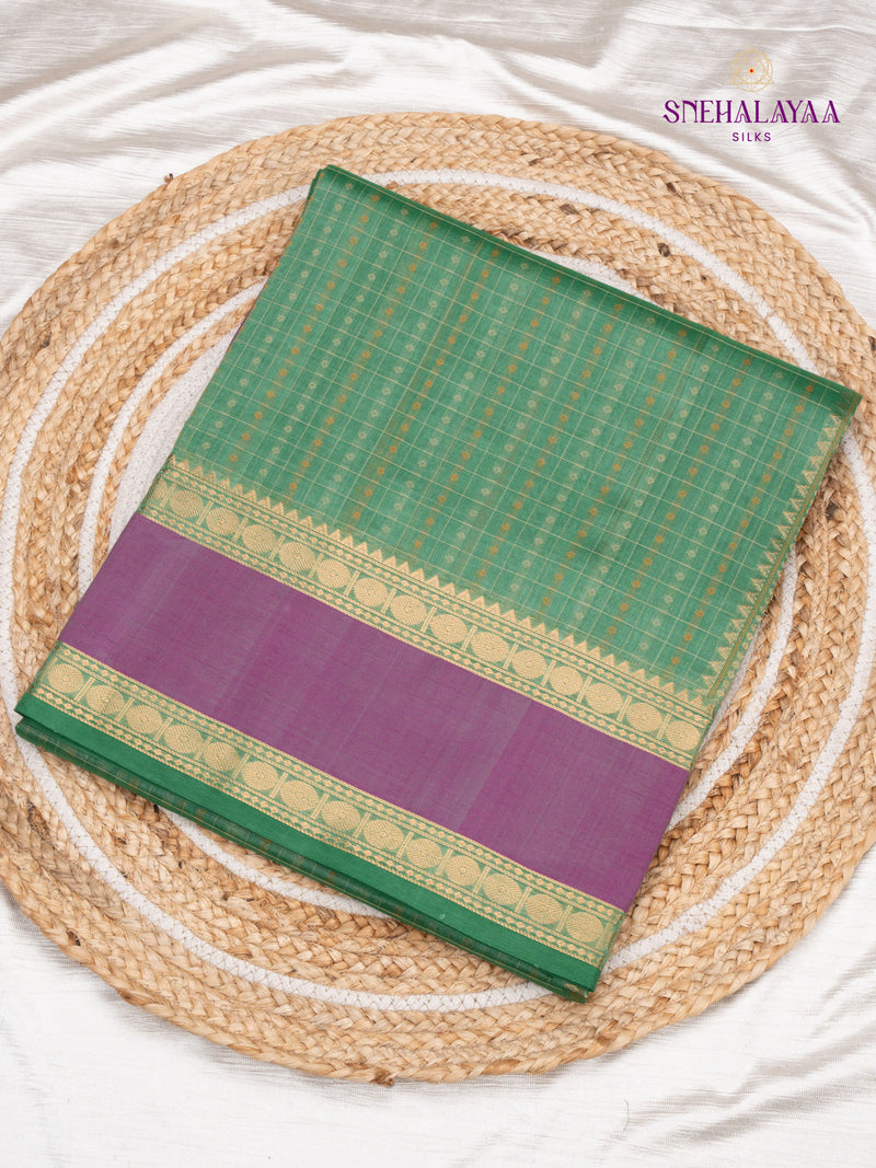 Light Green Kanchi Silk Cotton Saree