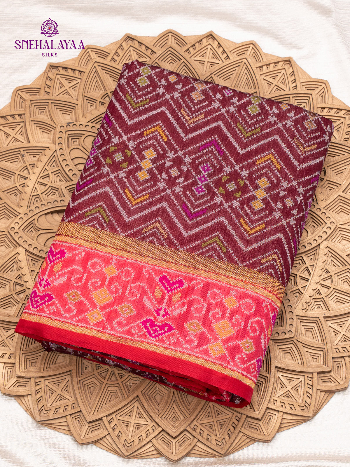 Purple Ikat silk Saree