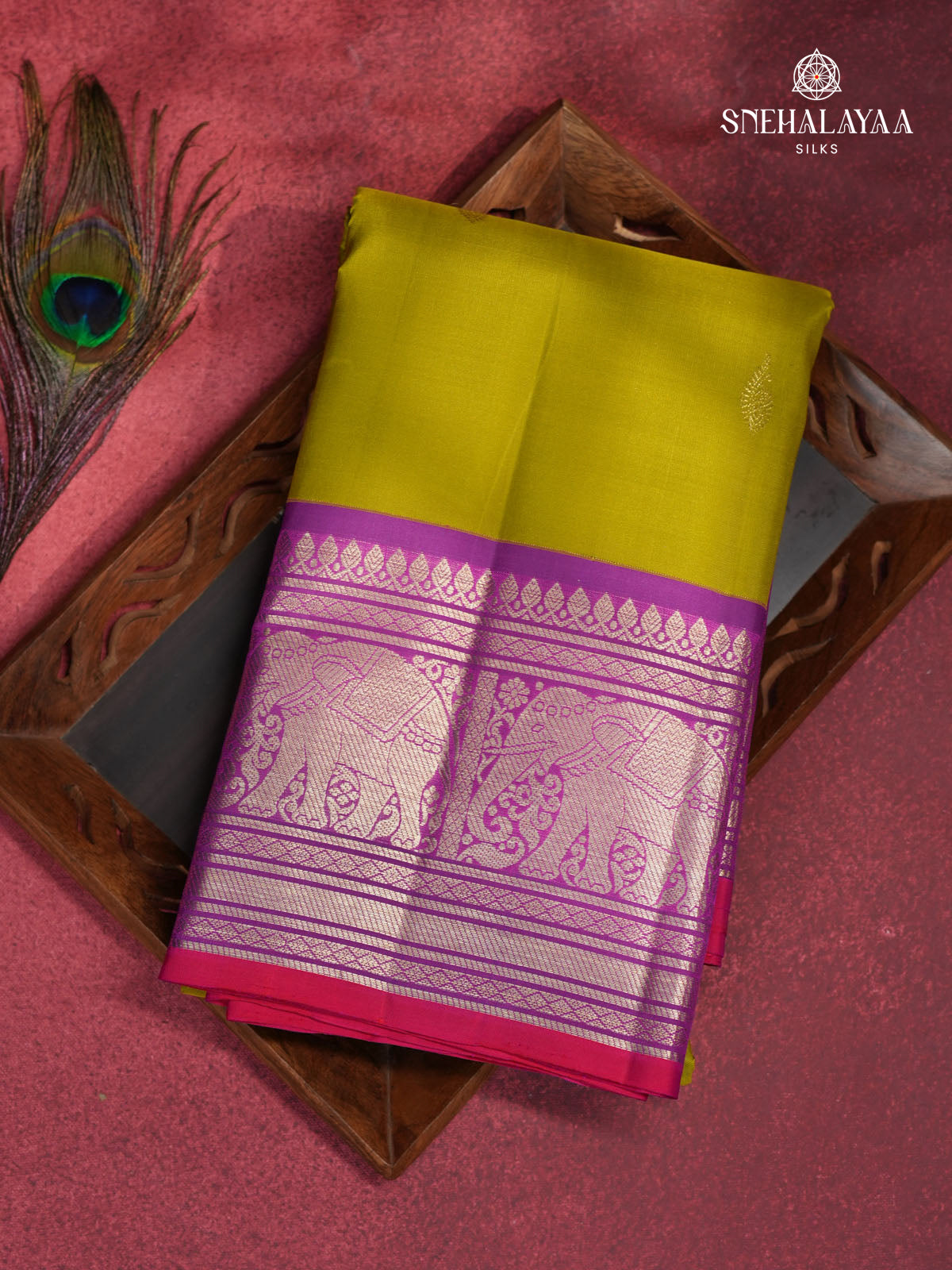 Mustard Yellow Kanjivaram Silk Saree