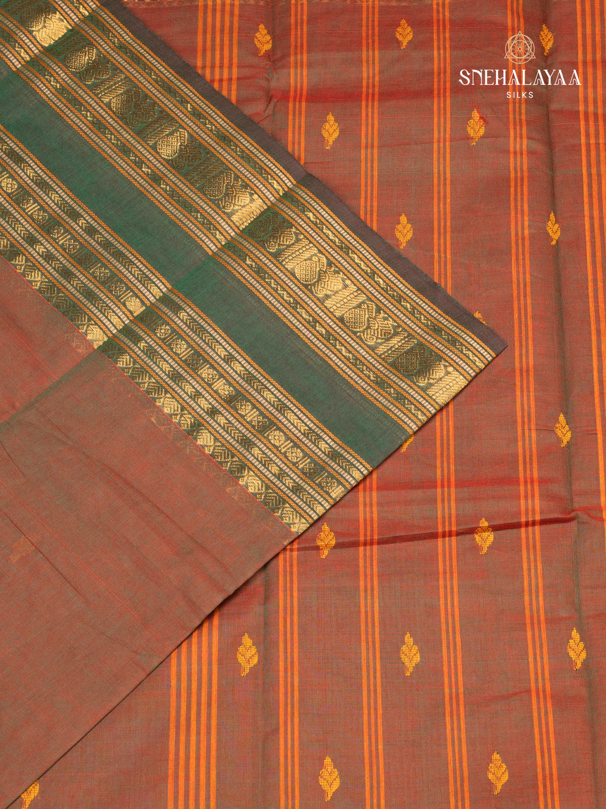 Brown Chettinad Cotton Saree