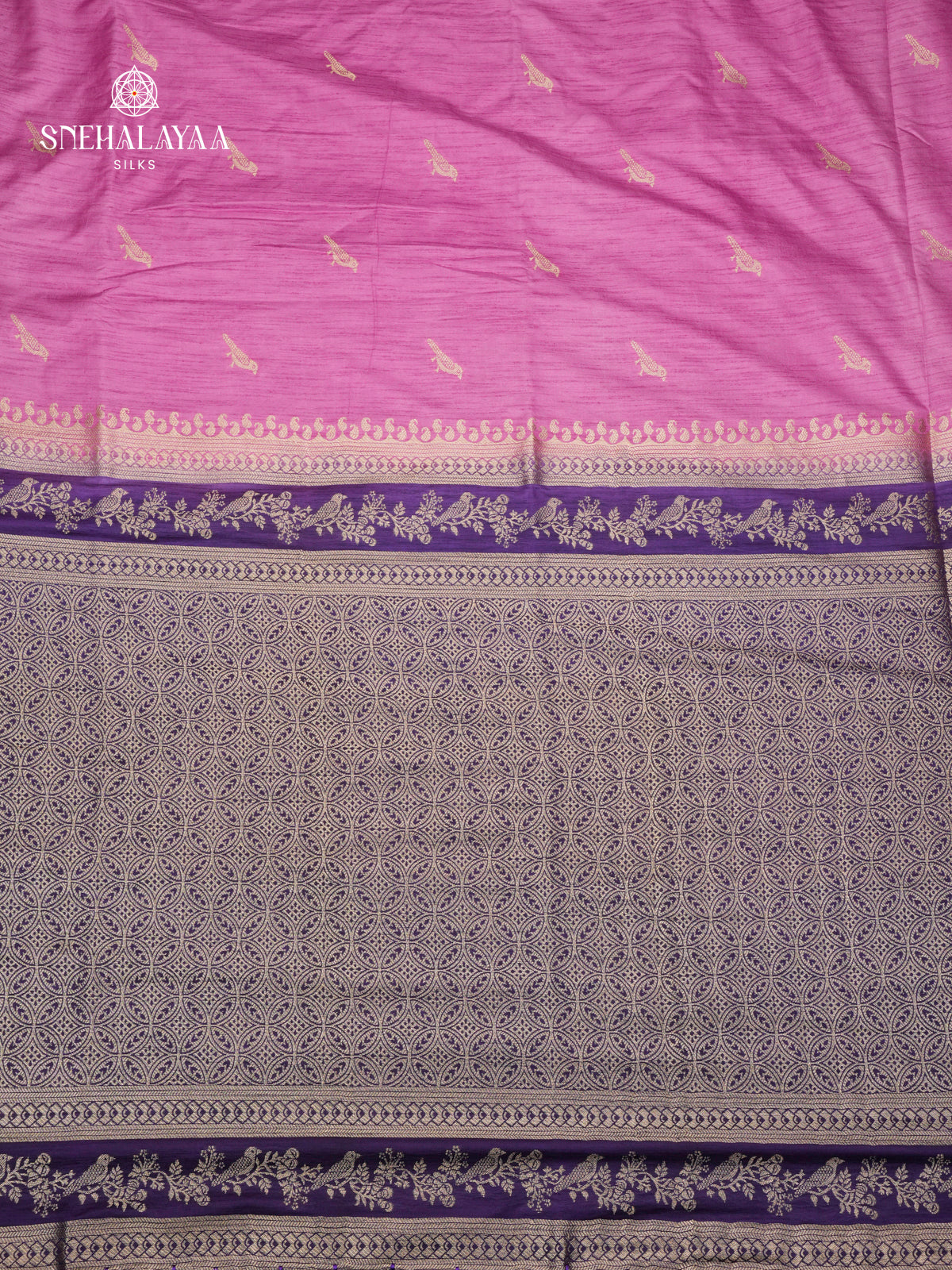 Pale Pink Banaras Dola Silk Saree