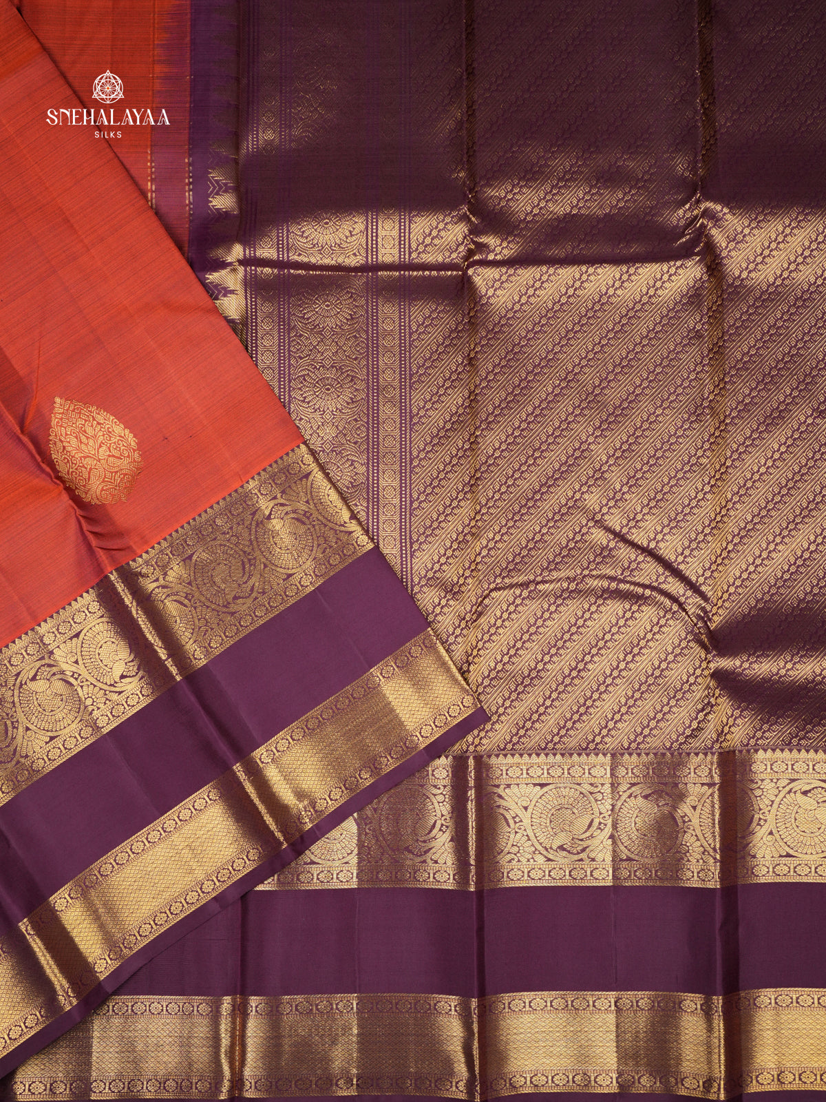 Orange Kanjivaram Silk Saree