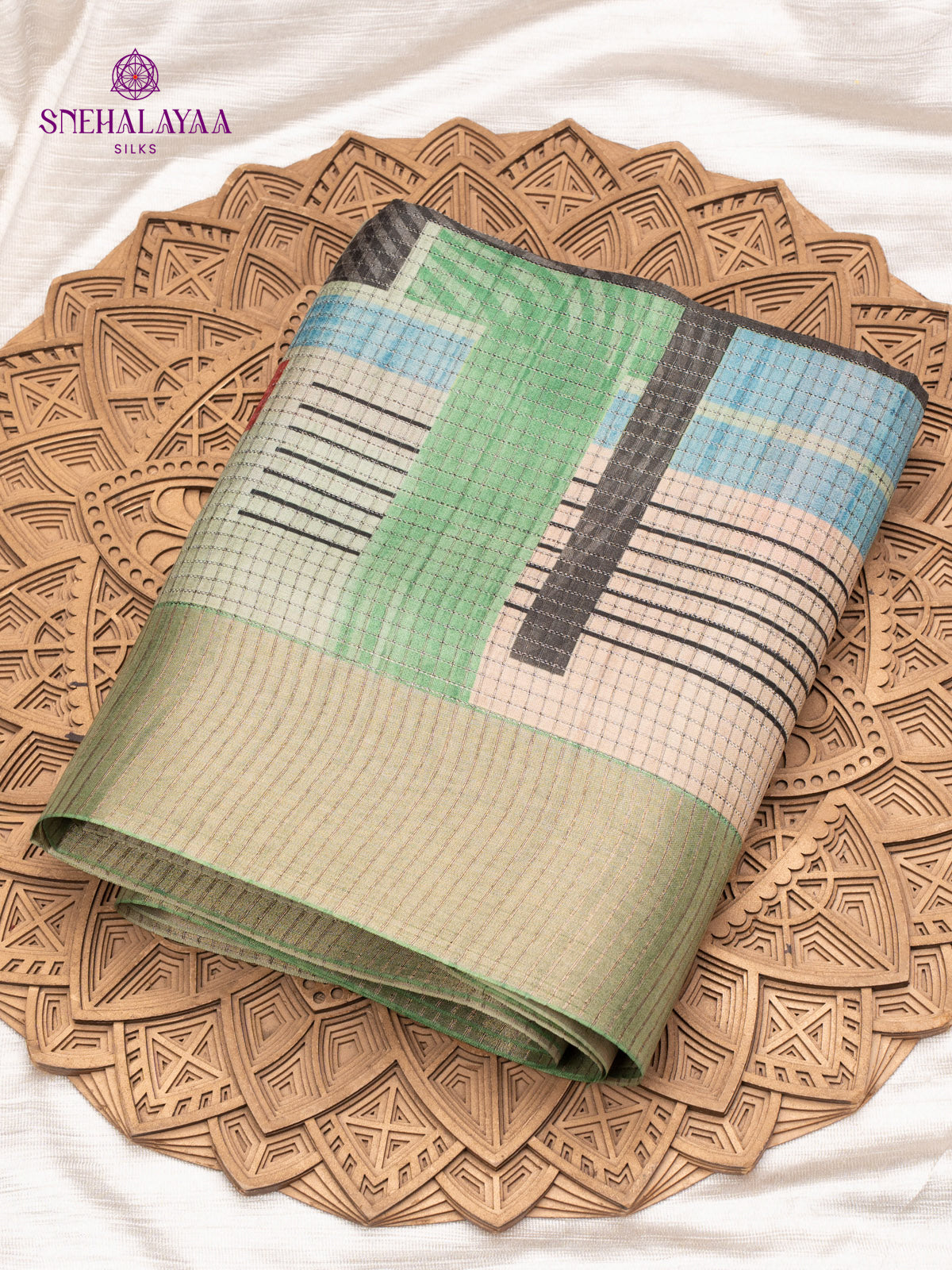 Pale Green Tussar Saree