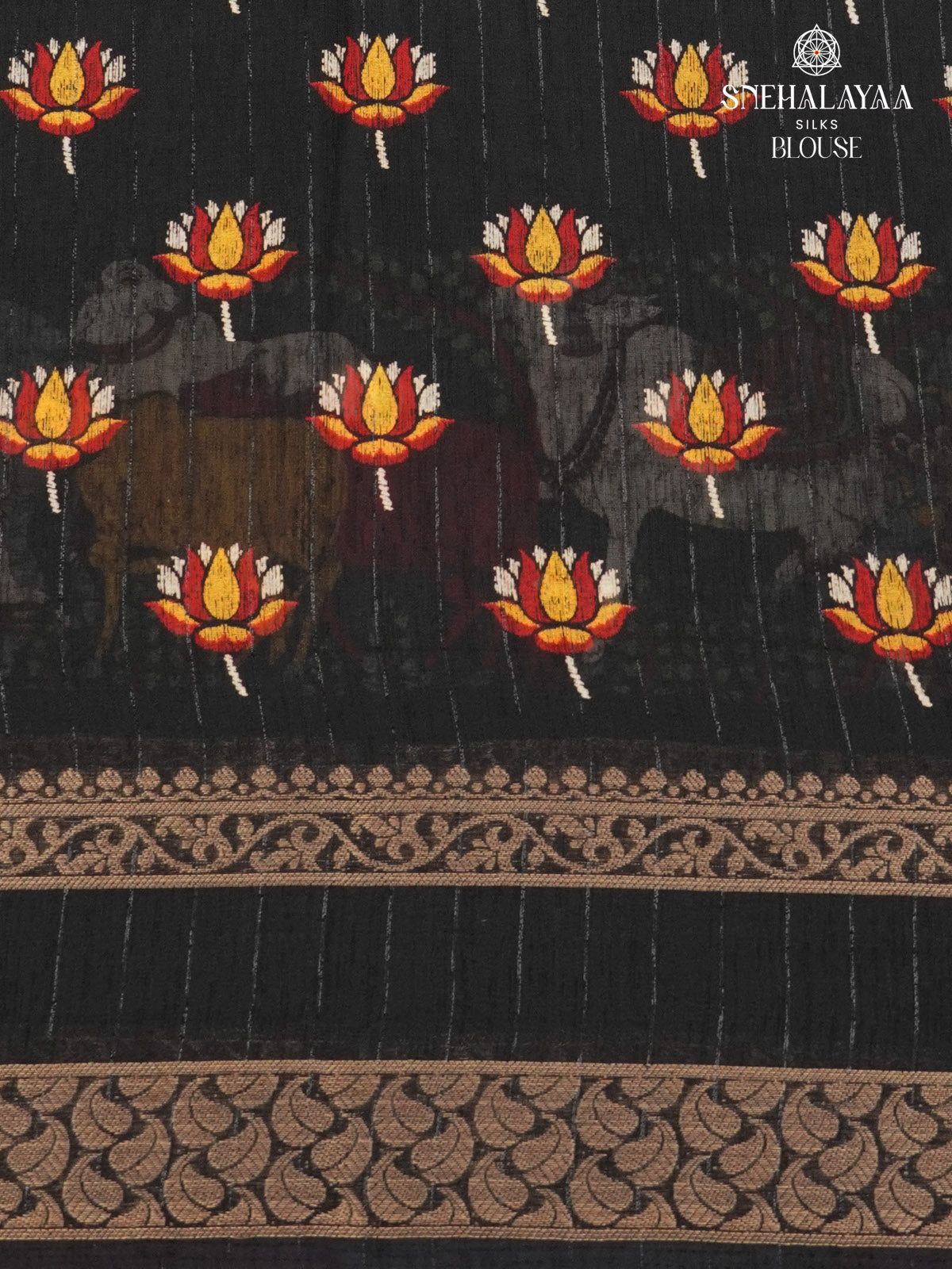 Black Dola Silk Saree