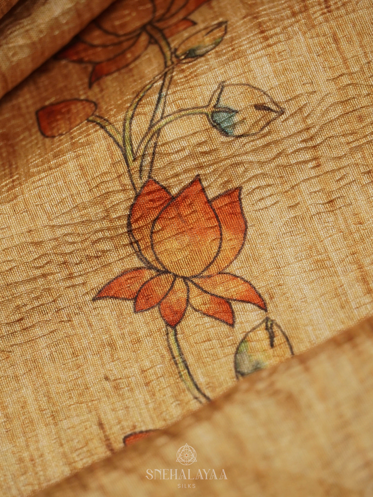 Mustard Tussar Saree