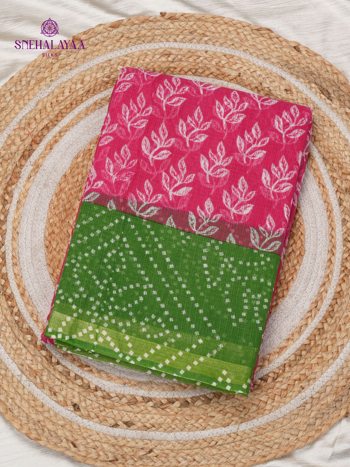 Pink Printed Kota Saree