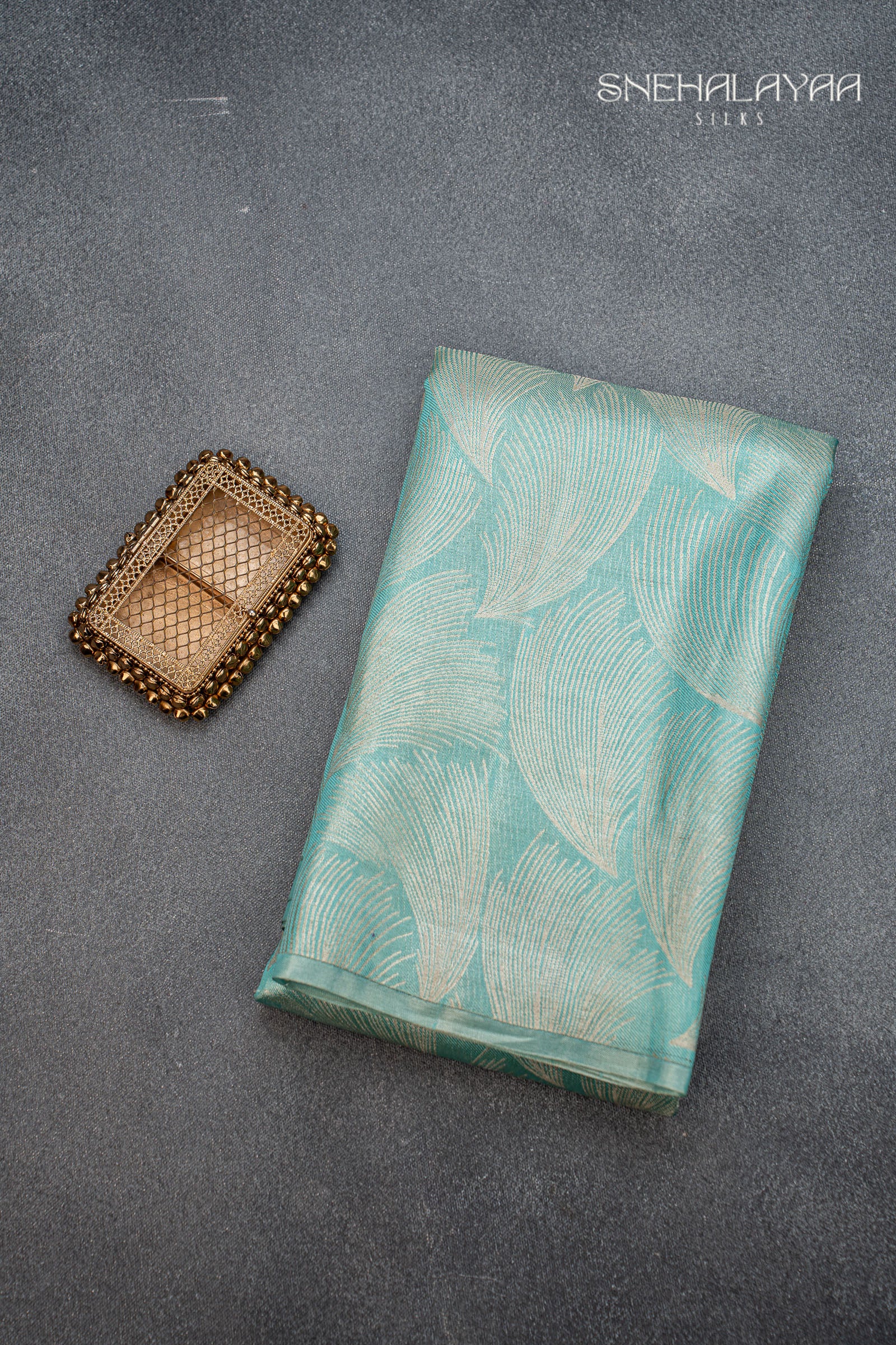 Teal Blue Kancheevaram Silk Saree