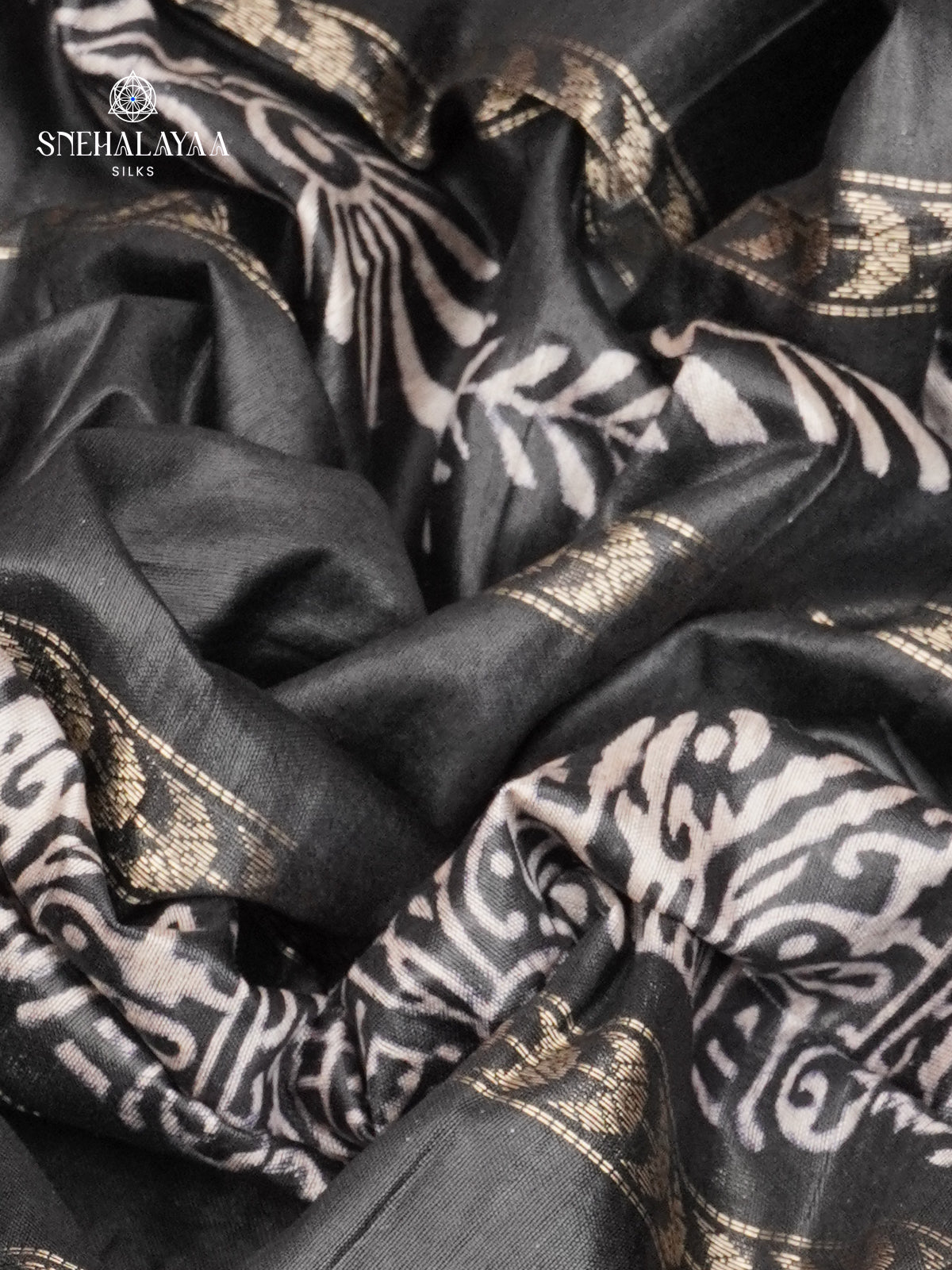 Black Bamboo Silk Saree