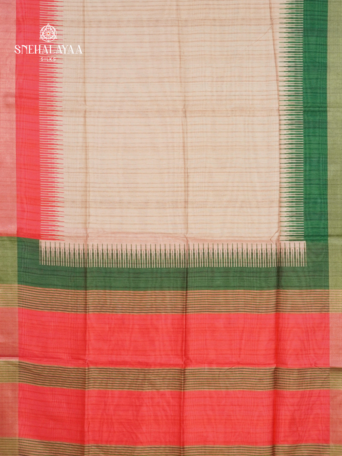 Cream Tussar Saree