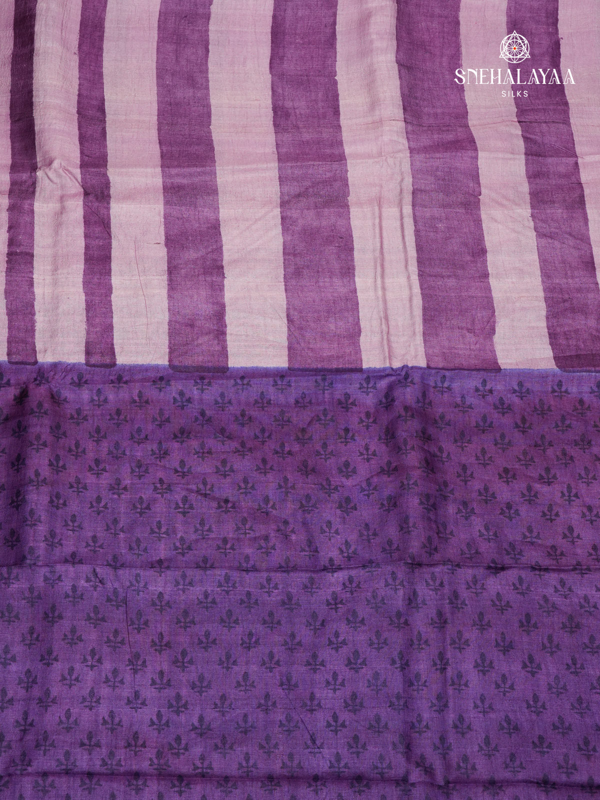 Lavender Tussar Silk Saree