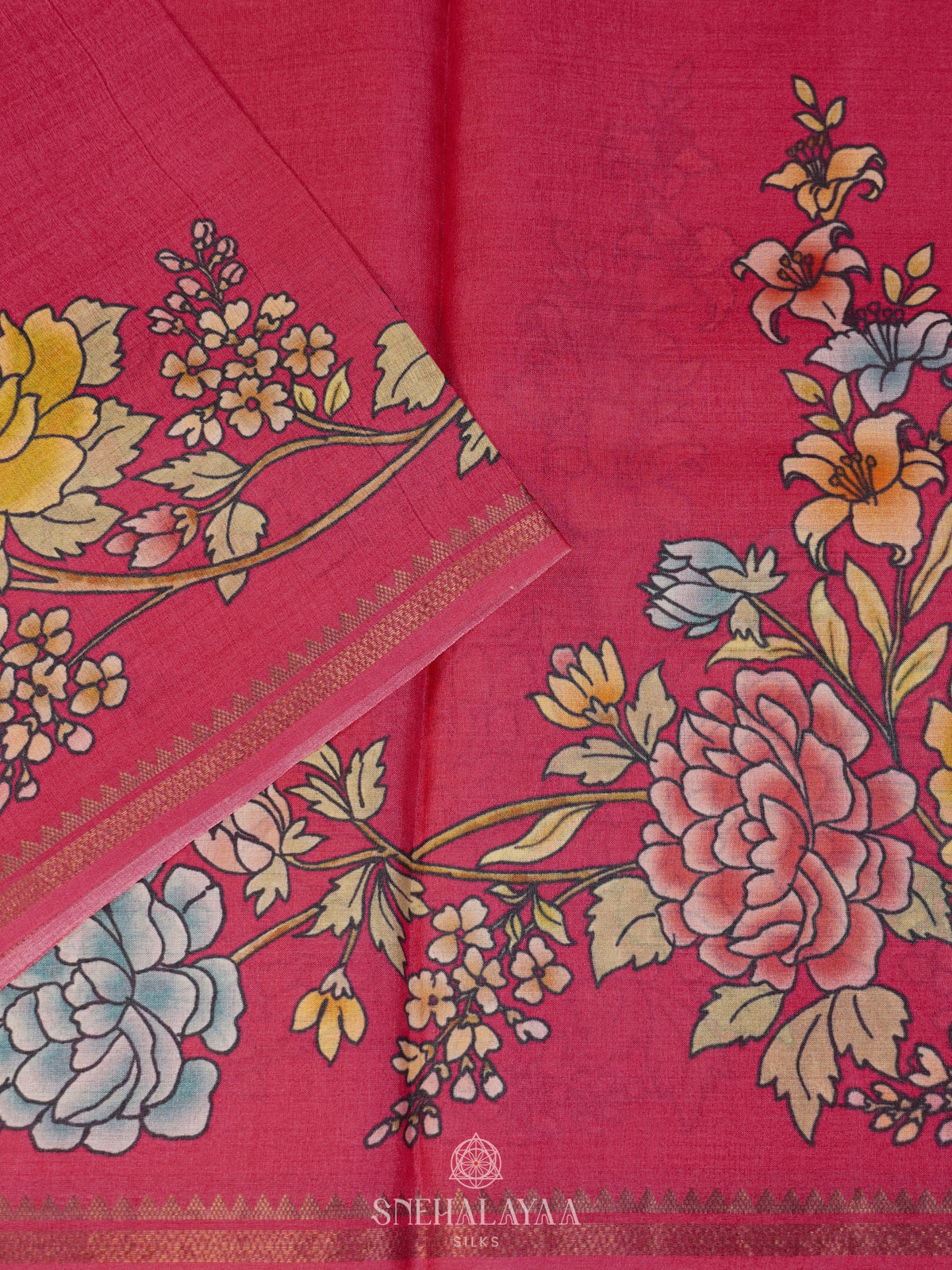 Pink Tussar Saree