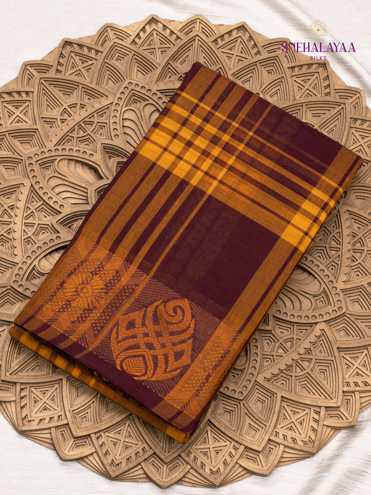 Maroon Kanchi cotton Saree