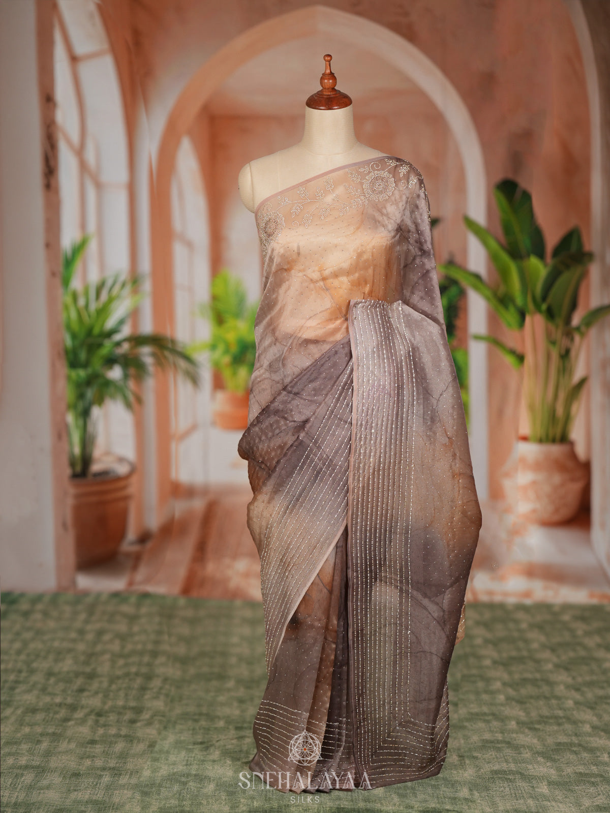 Beige Designer Saree