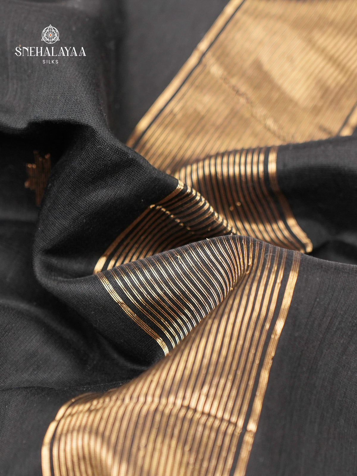 Black Maheshwari Silk Cotton Saree