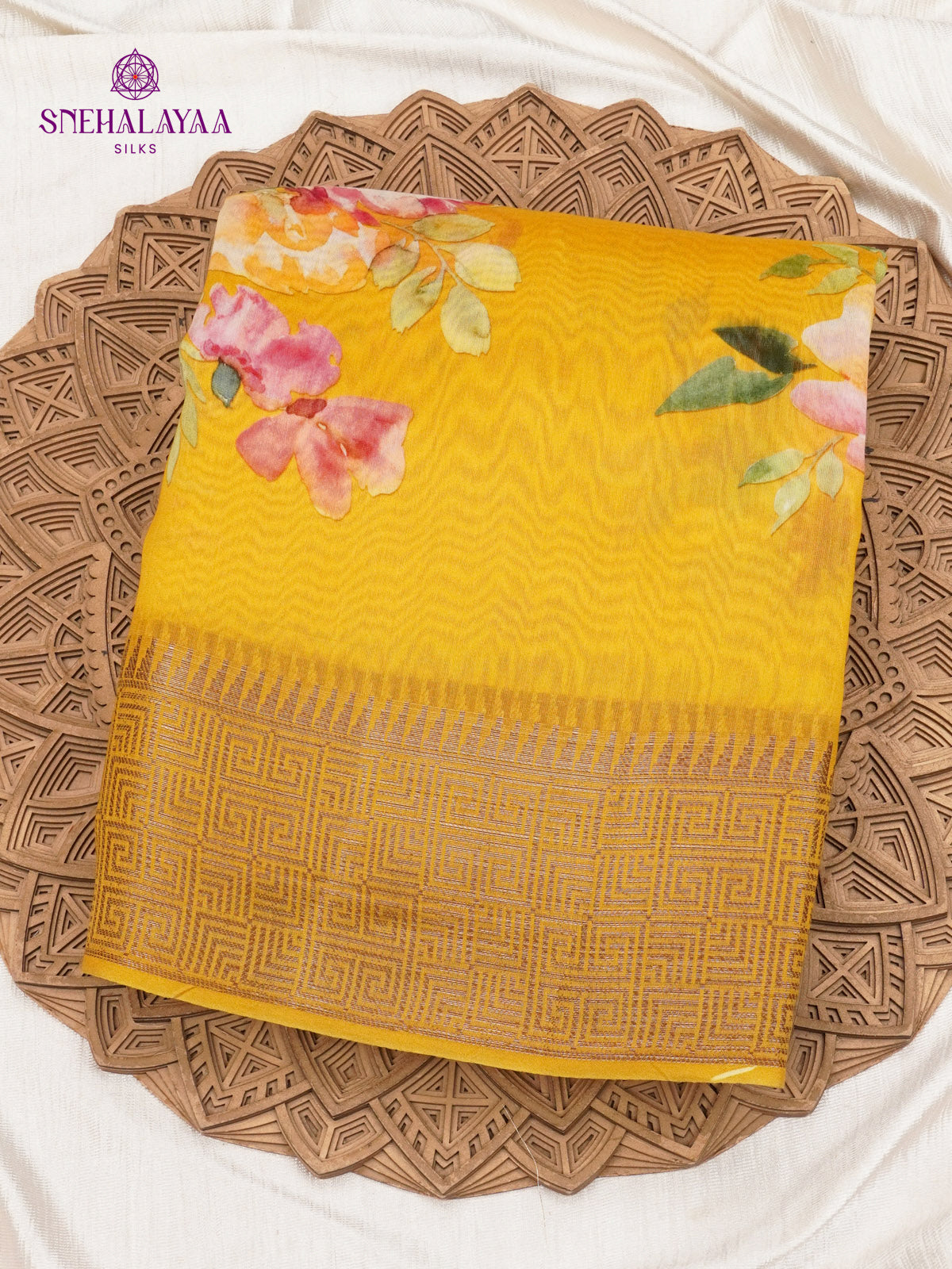 Yellow Chanderi Saree