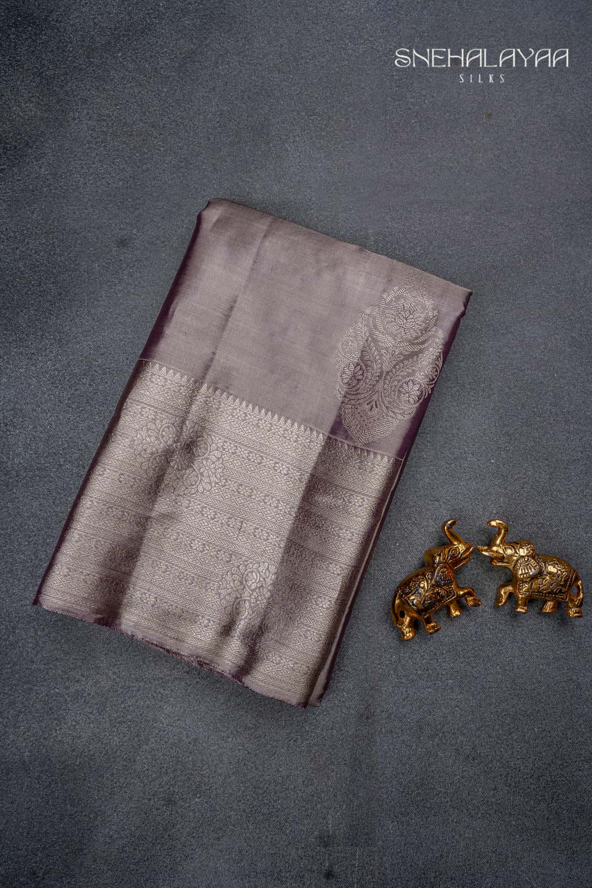 Brown Kancheevaram Tissue Silk Saree