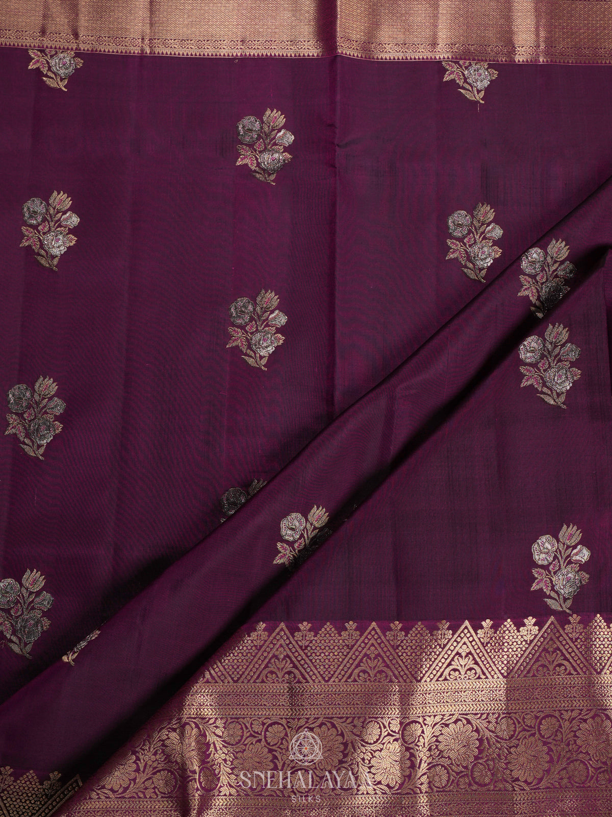Purple Kanjivaram Silk Saree