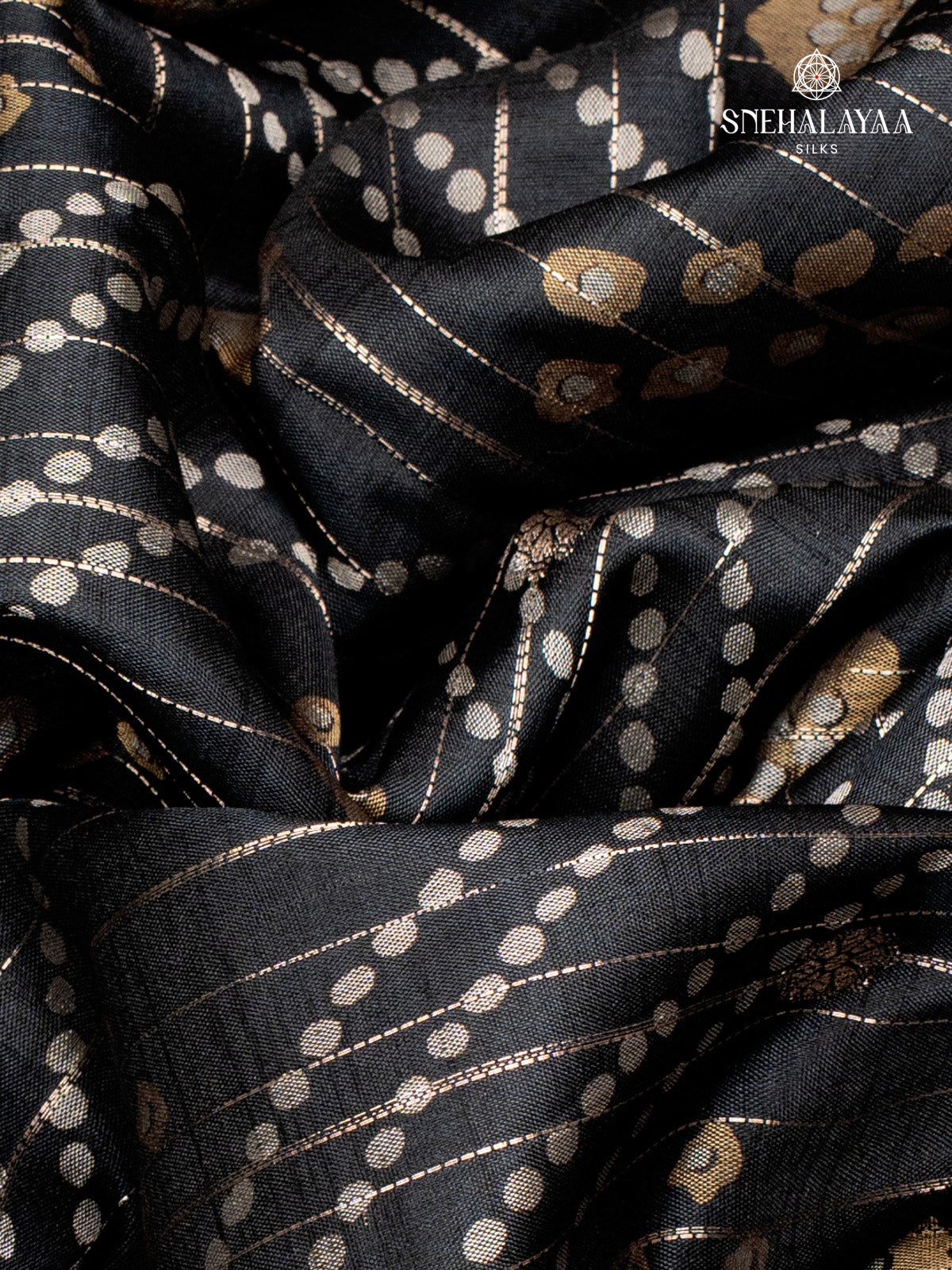 Black Dola Silk Saree