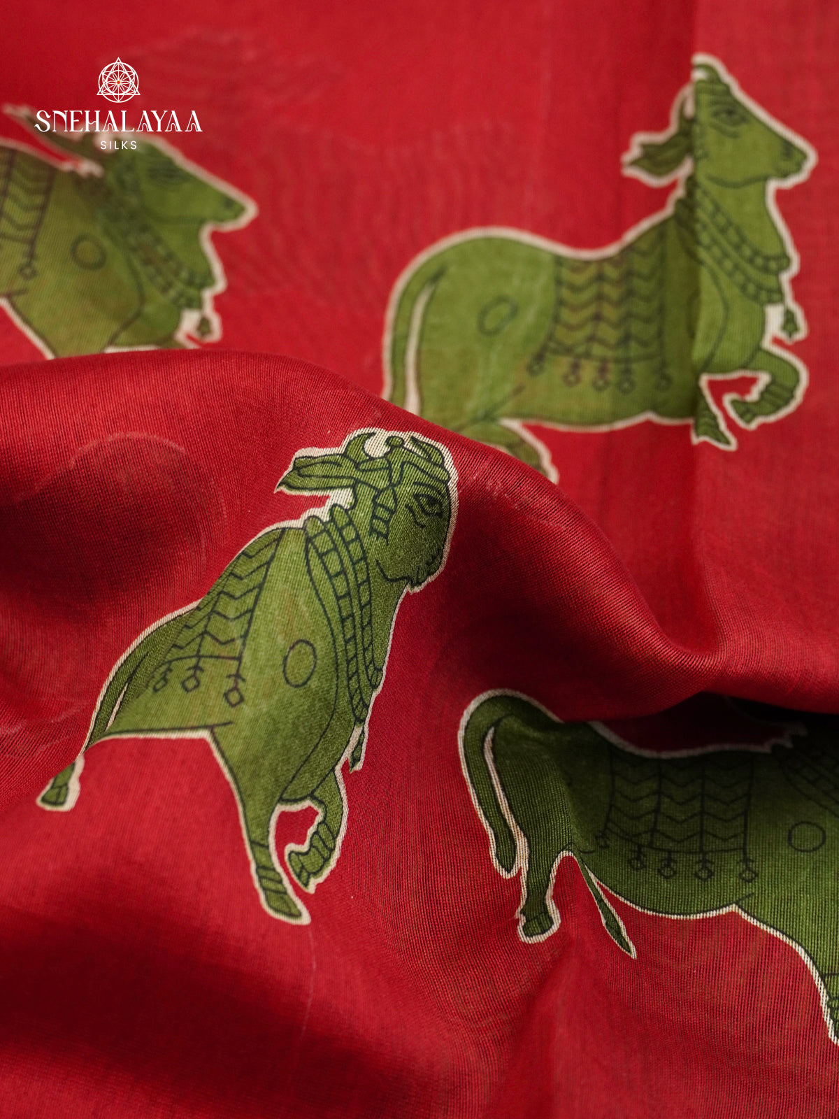 Red Chanderi Saree