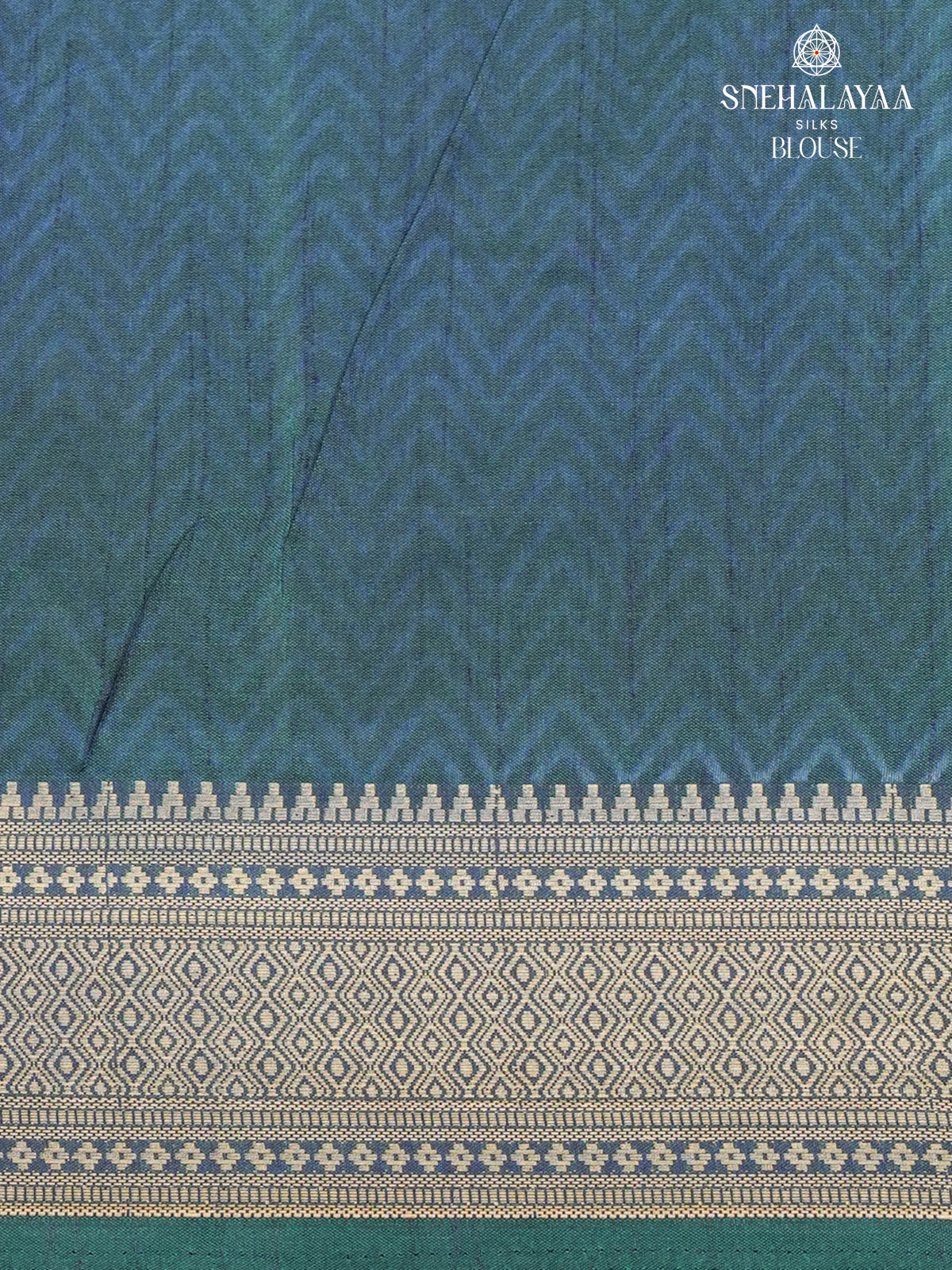 Teal Green Ikat Saree