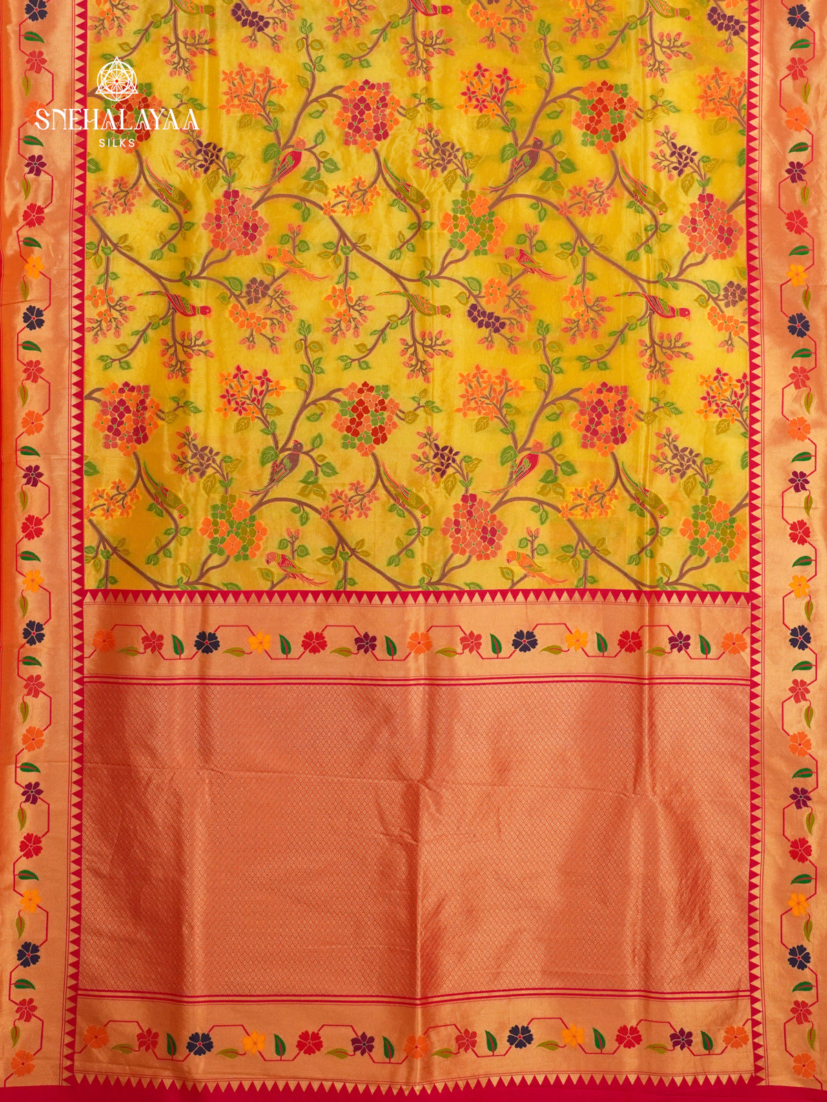 Yellow Tissue Paithani Saree