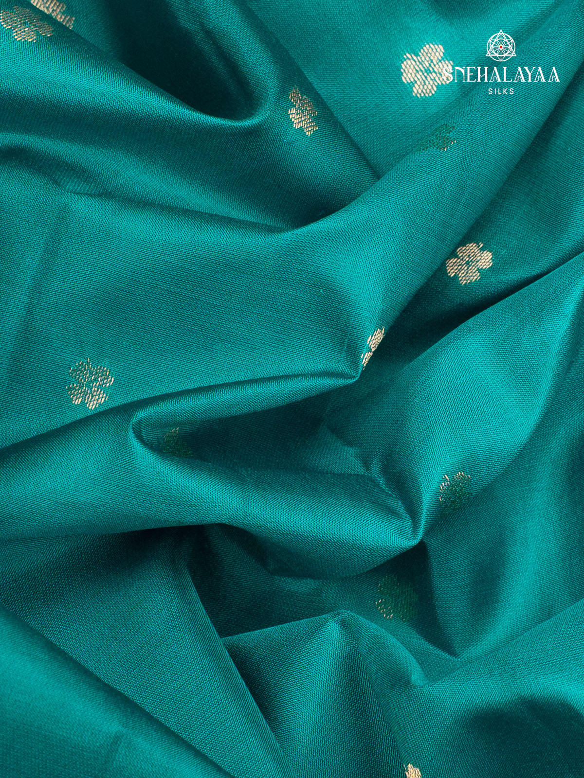 Cyan Blue Kanjivaram Silk Saree