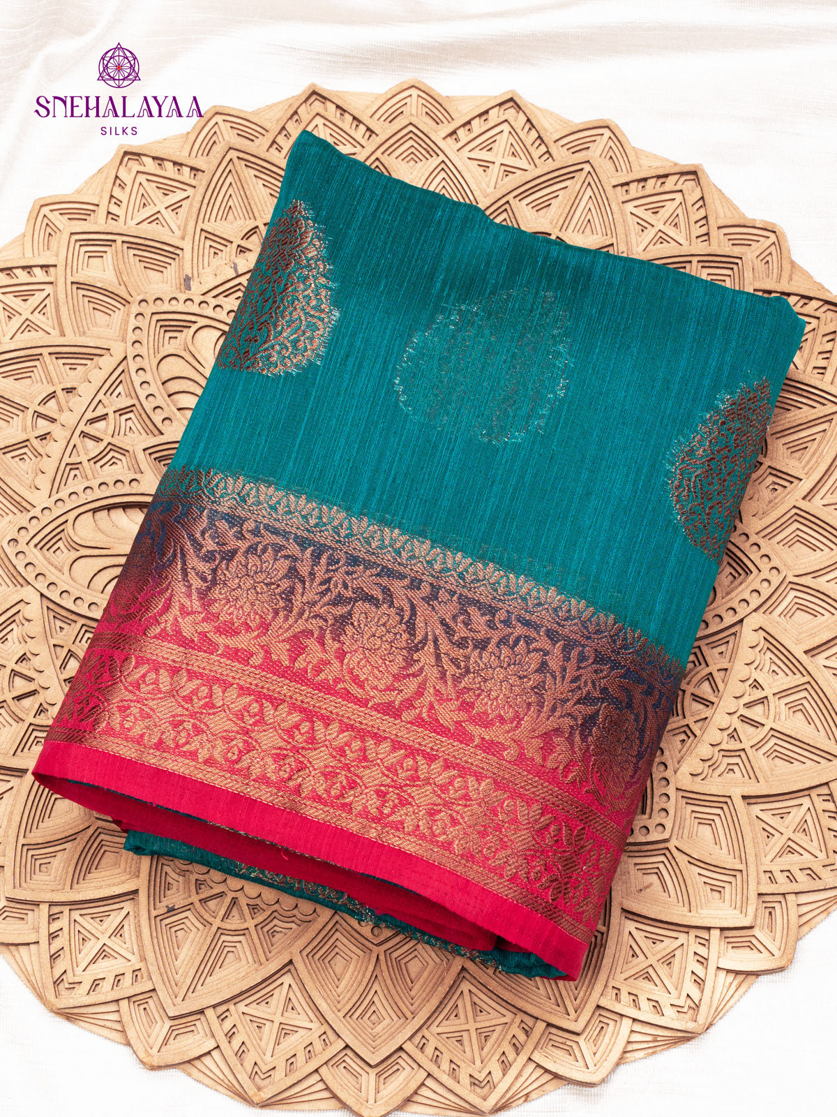 Blue Banaras Jute Saree