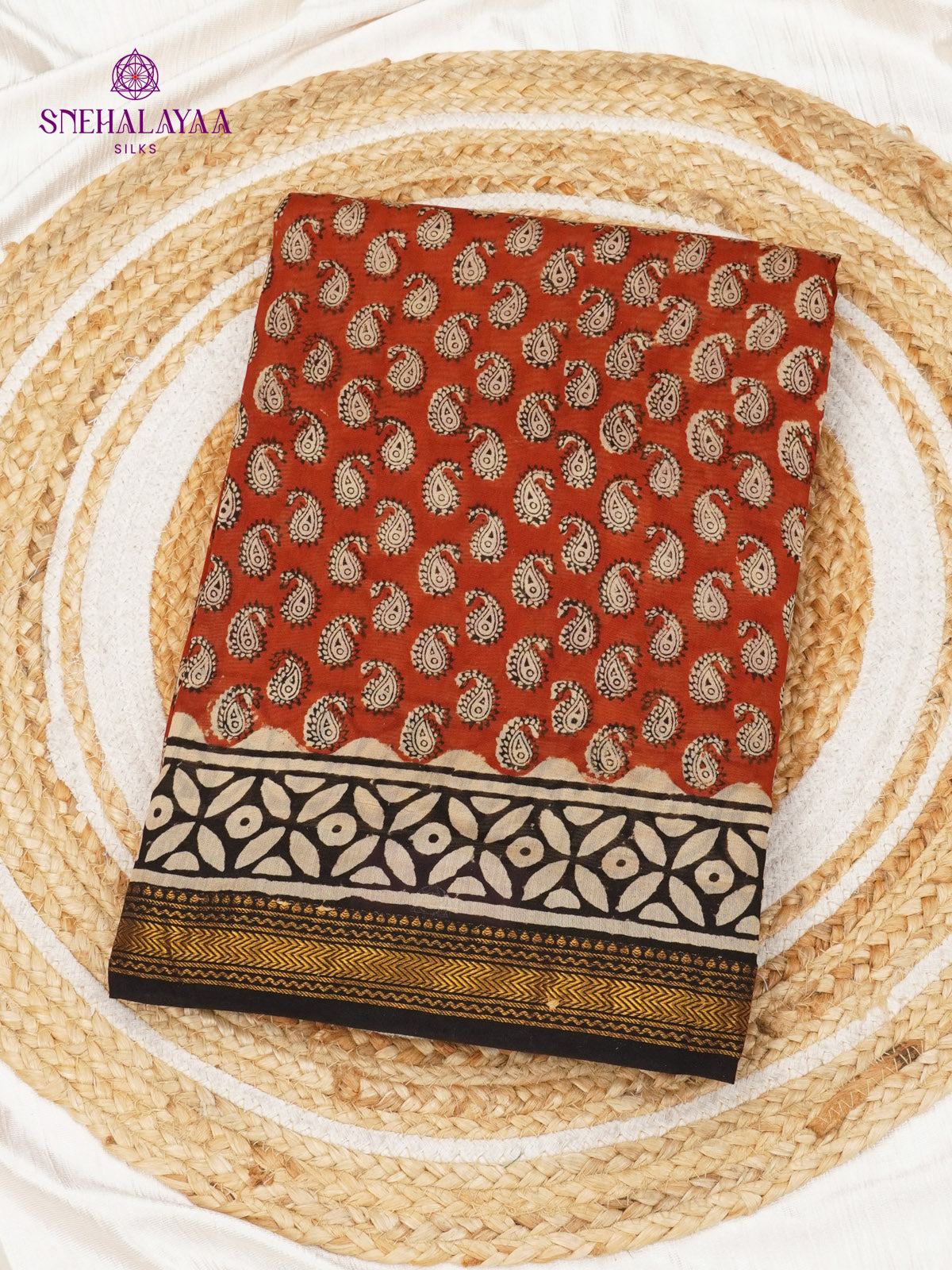 Orange Chanderi Saree