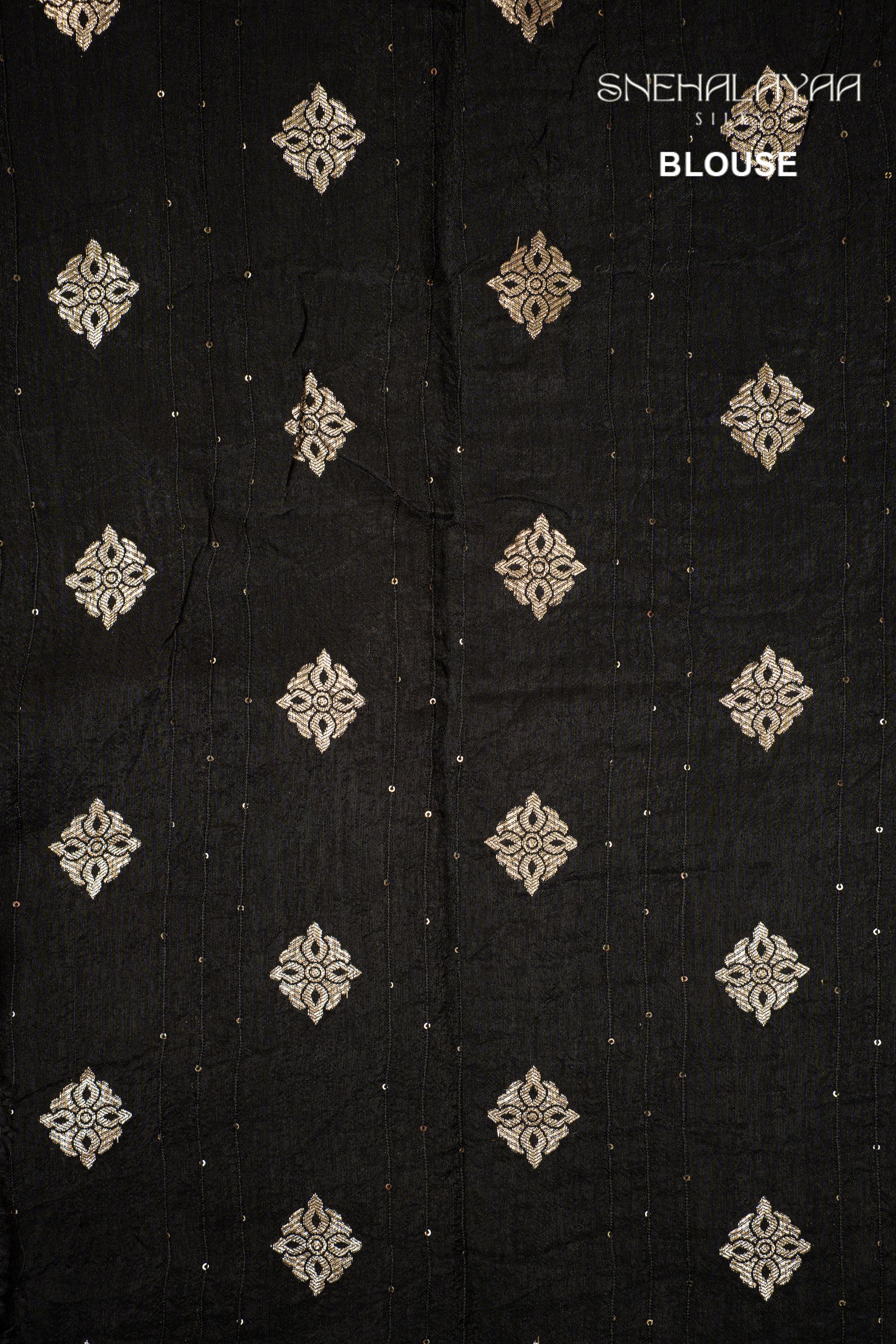 Black Semi Banaras Chiffon Saree