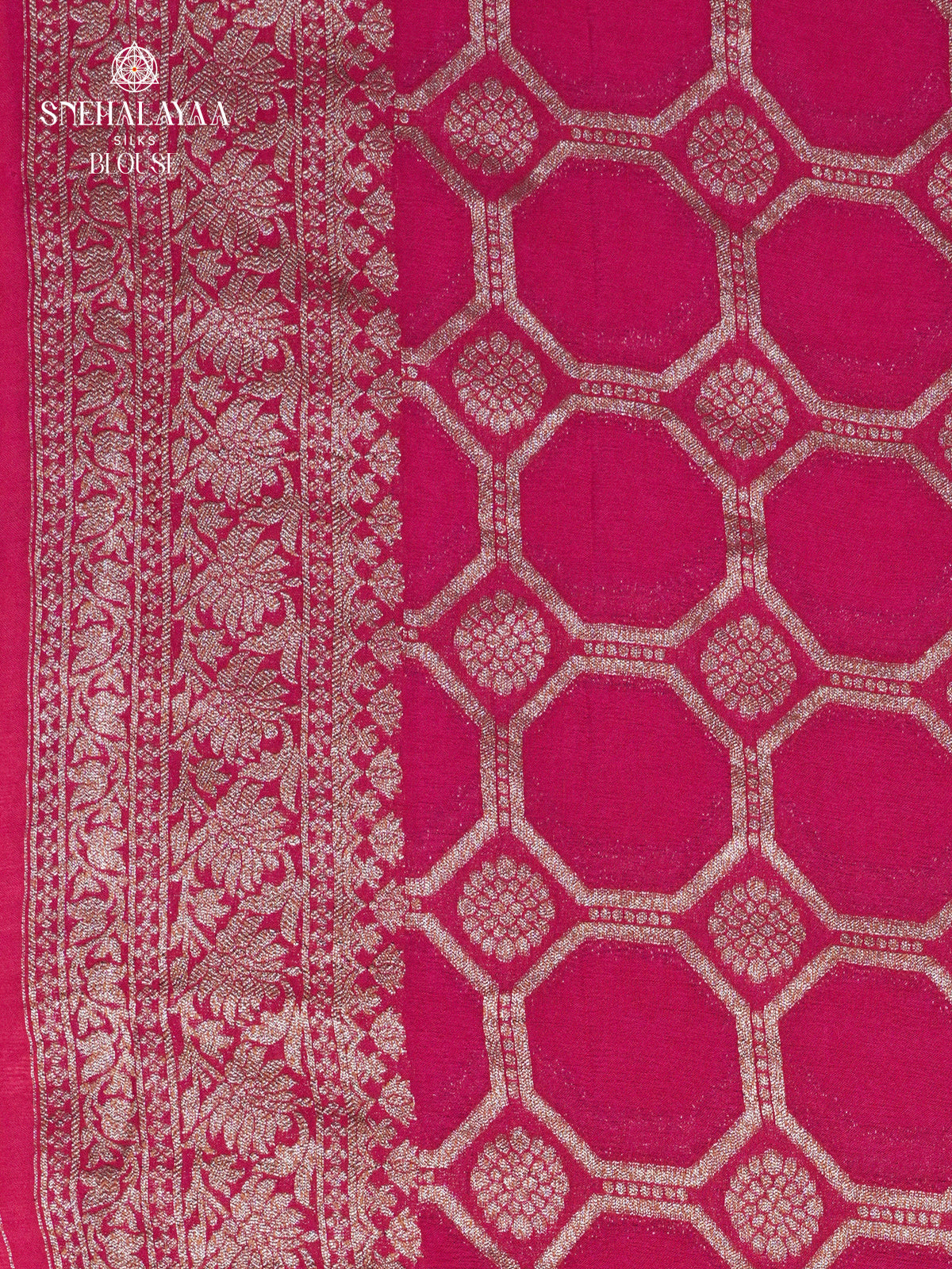 Cream Banaras Crepe Silk Saree