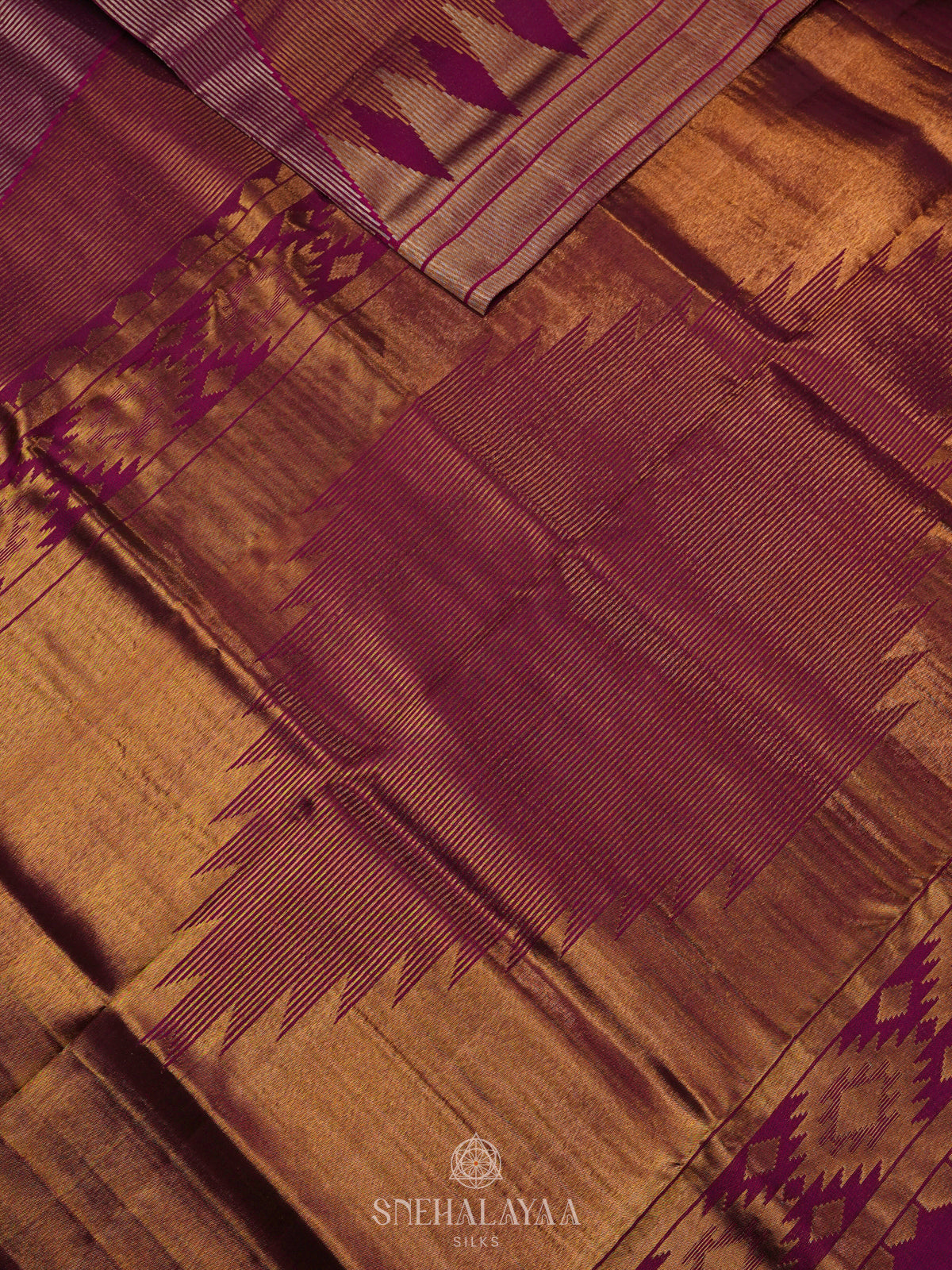 Burgundy Kanjivaram Silk Saree