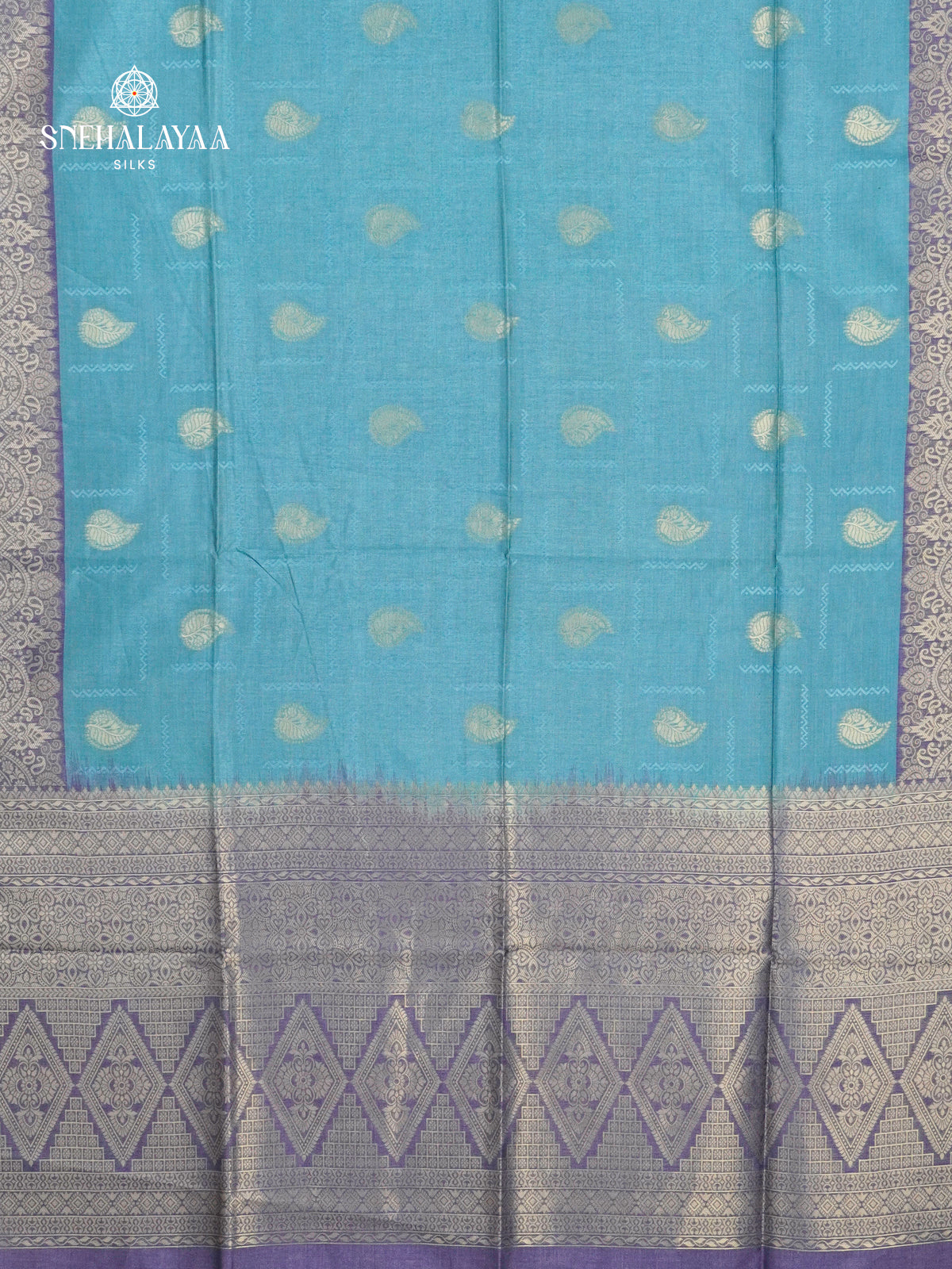 Sky Blue Jute Saree