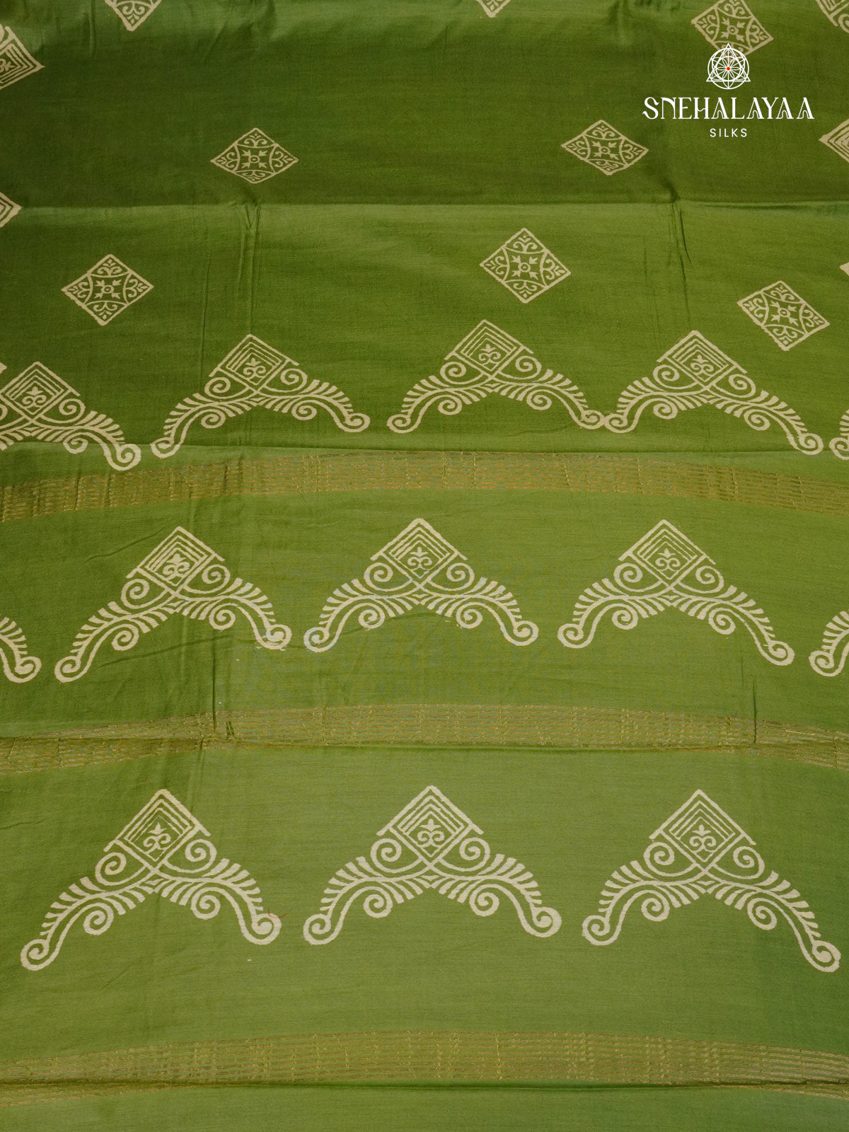 Olive Green Chanderi Saree