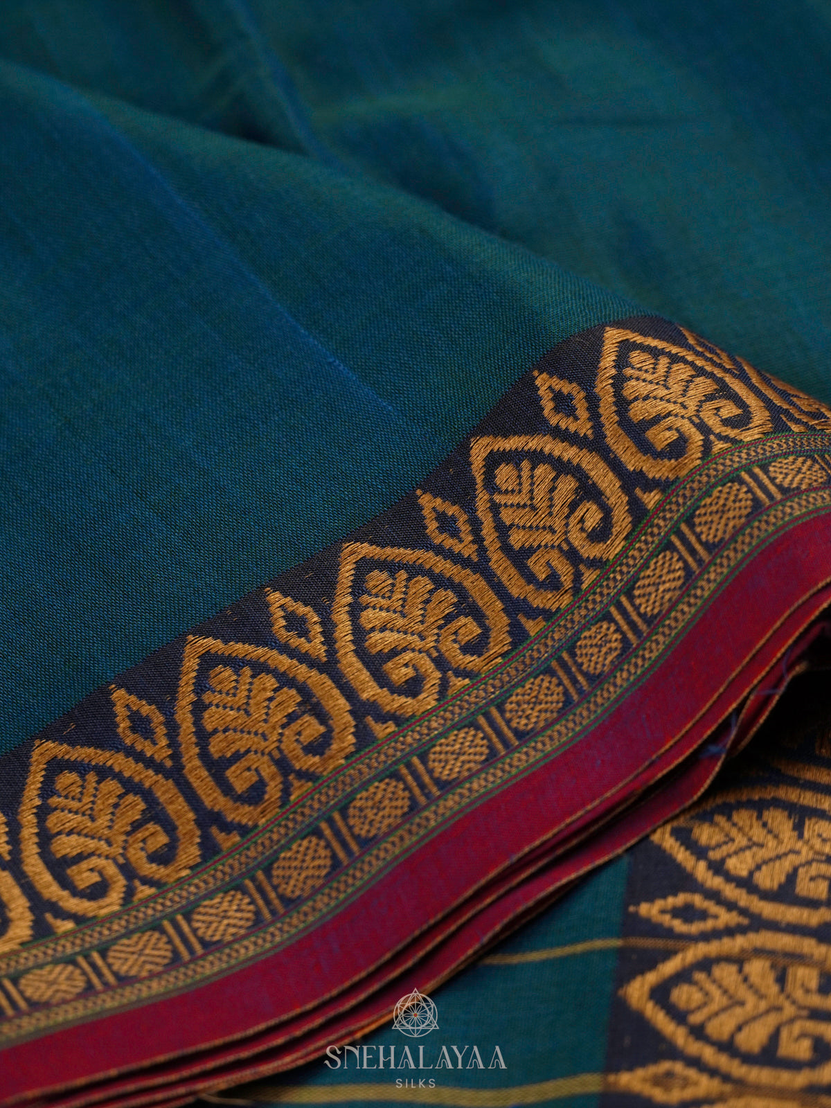 Blue Narayanpet Cotton Saree without Blouse